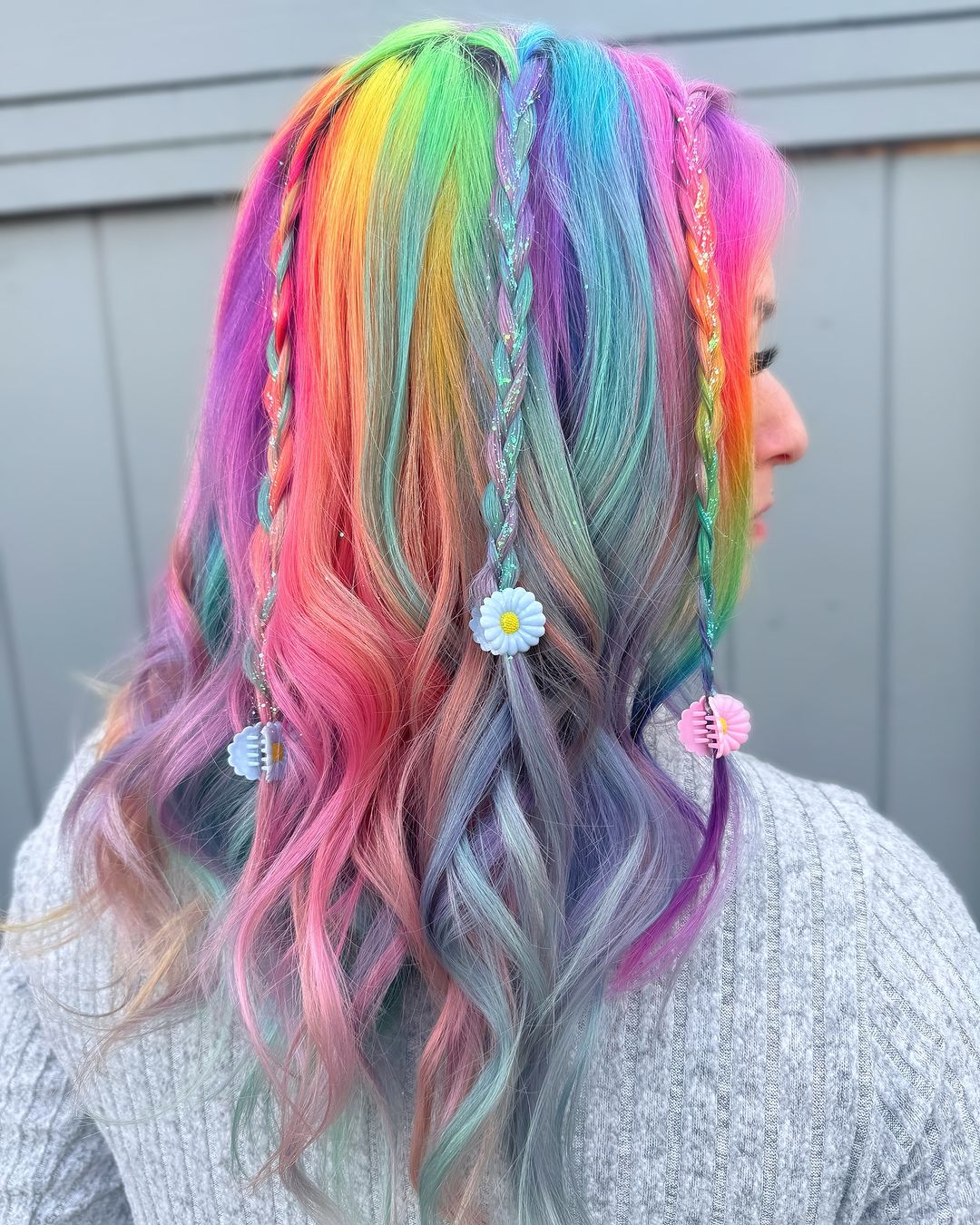 youthful rainbow hair