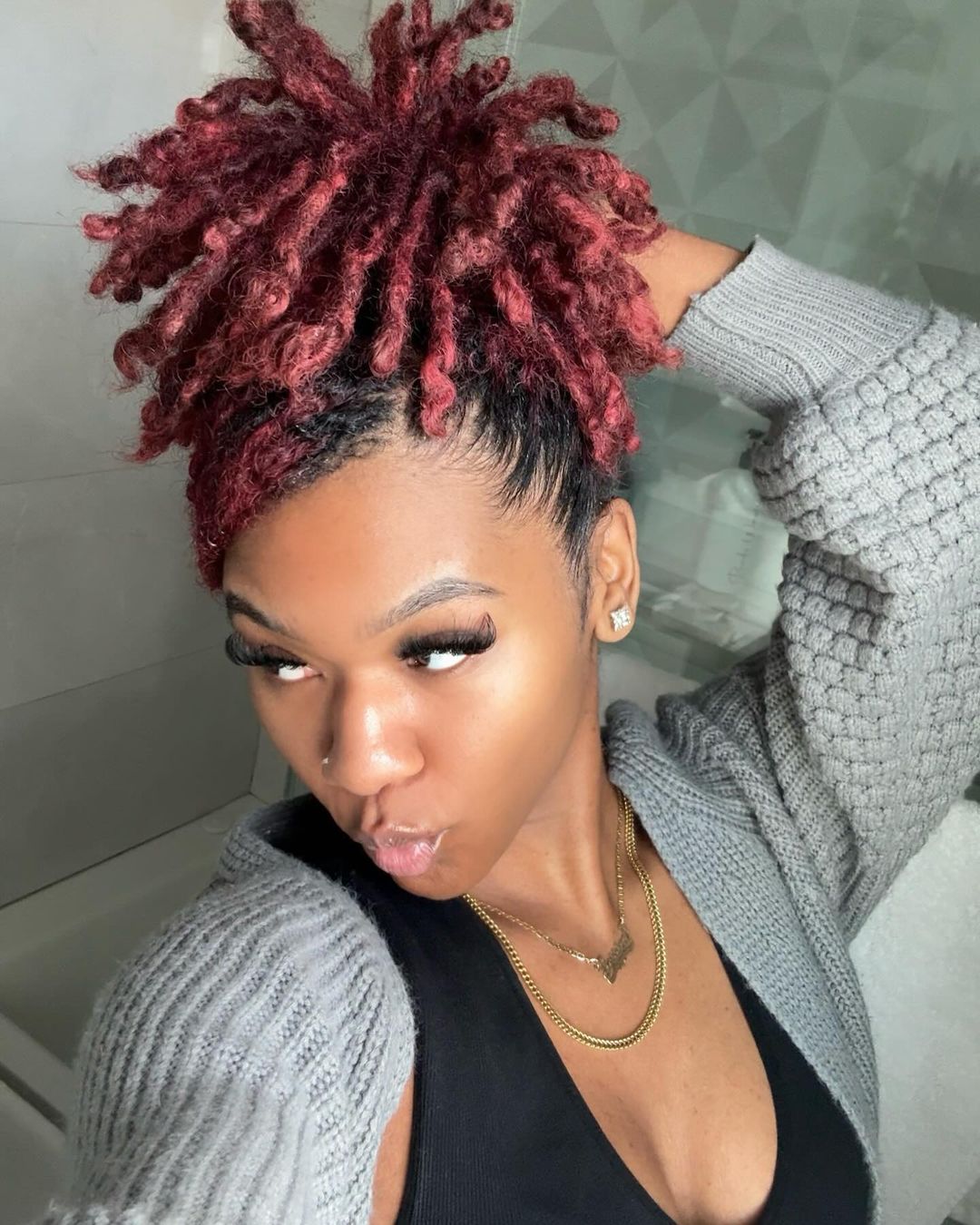 comb coils pineapple updo