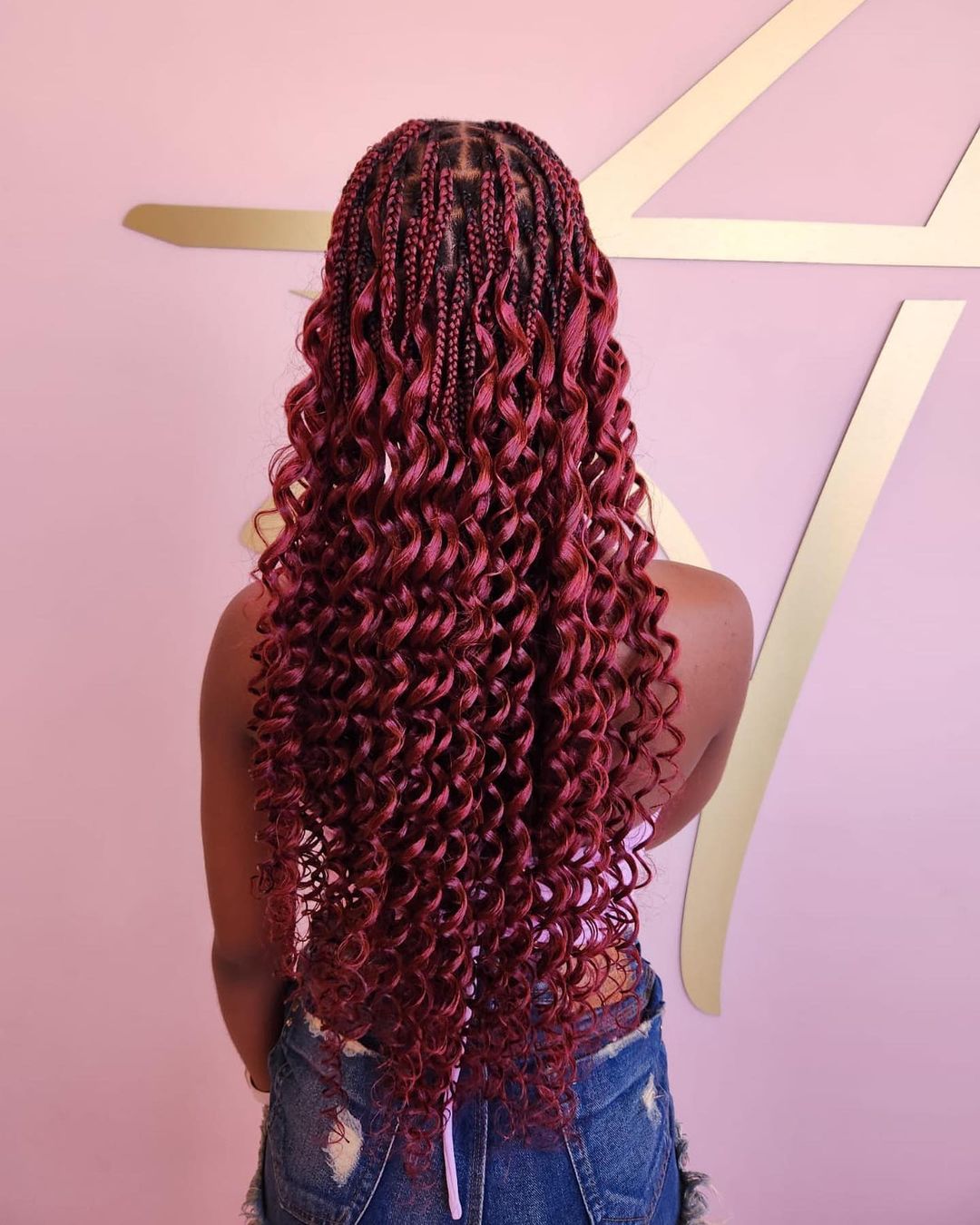 curls with box braids