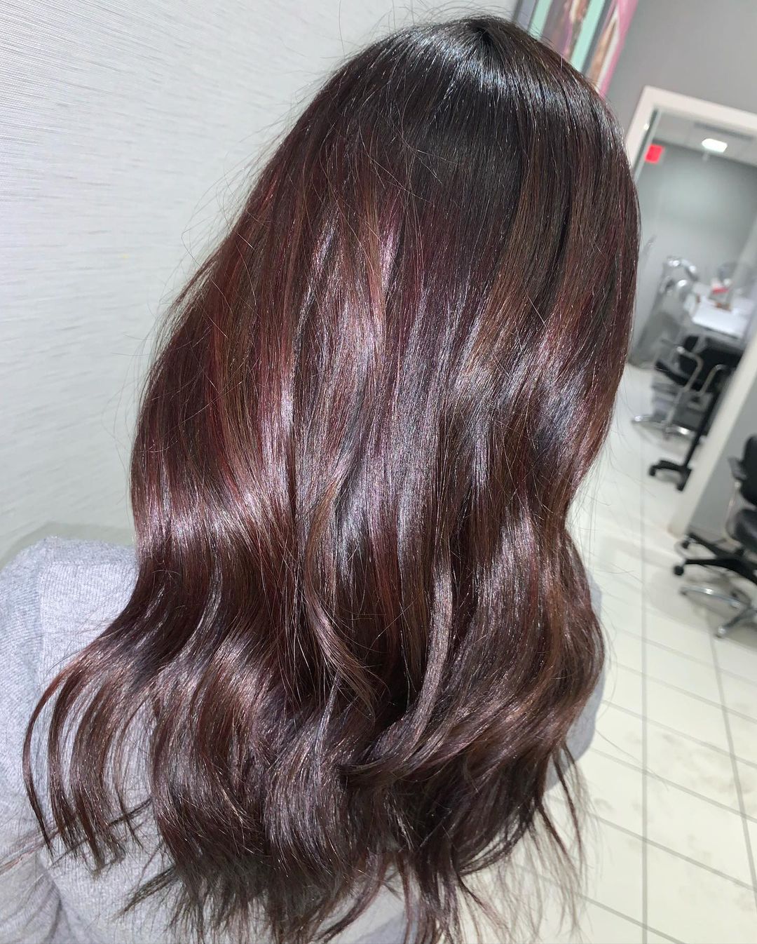 dark brown with some red and violet