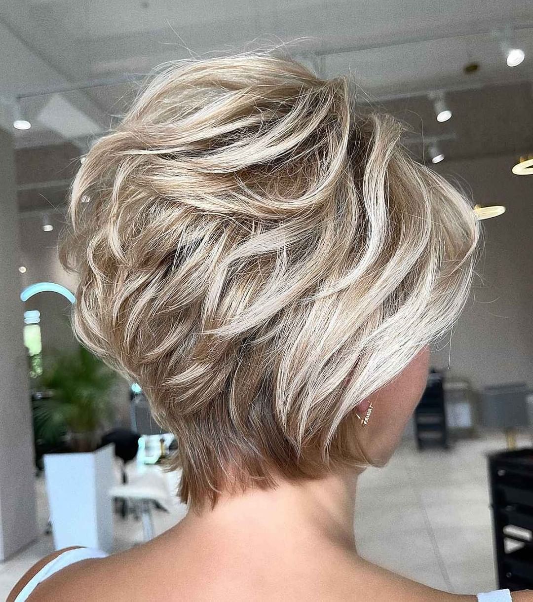 feathered layered pixie cut