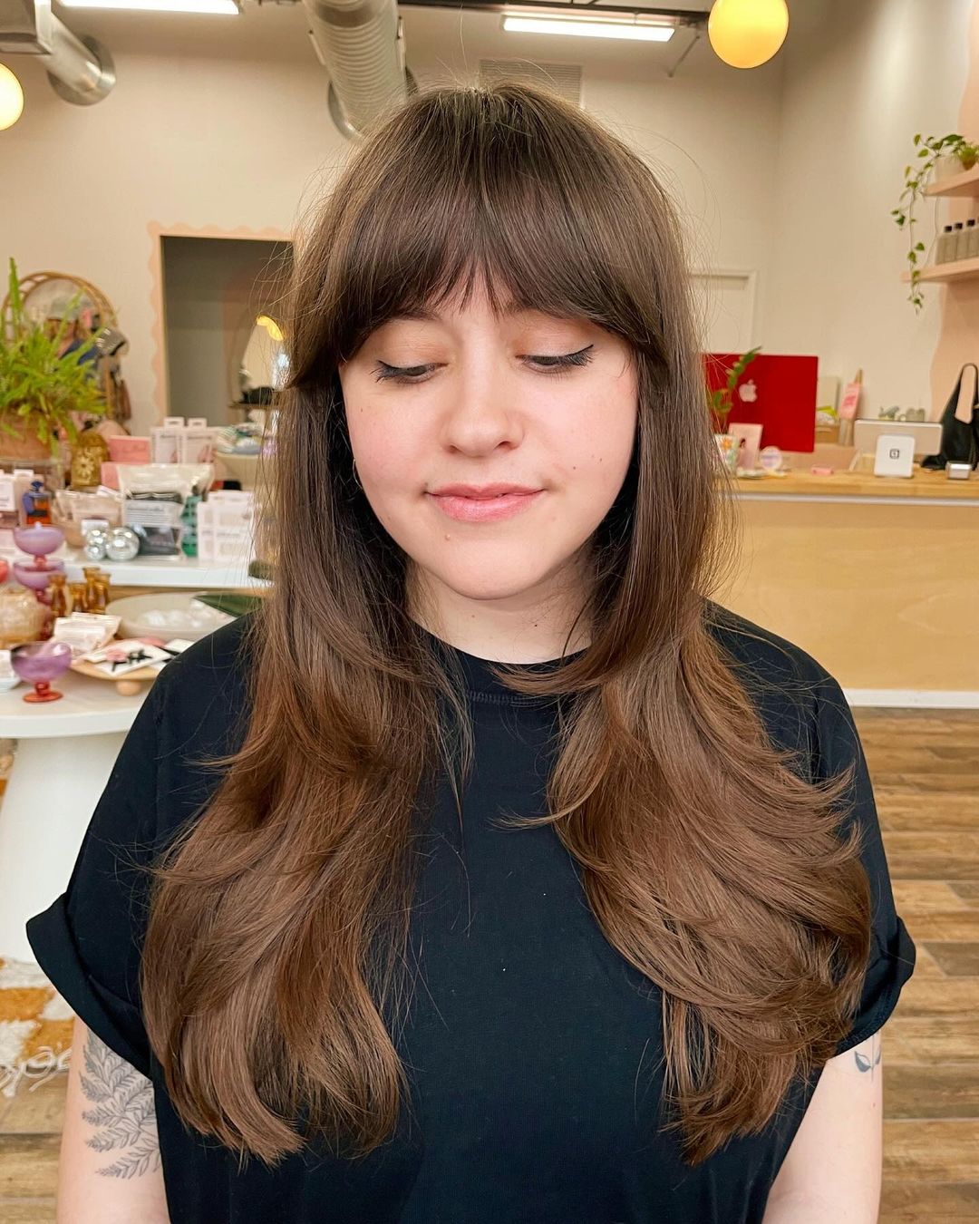 flippy layers with french bangs