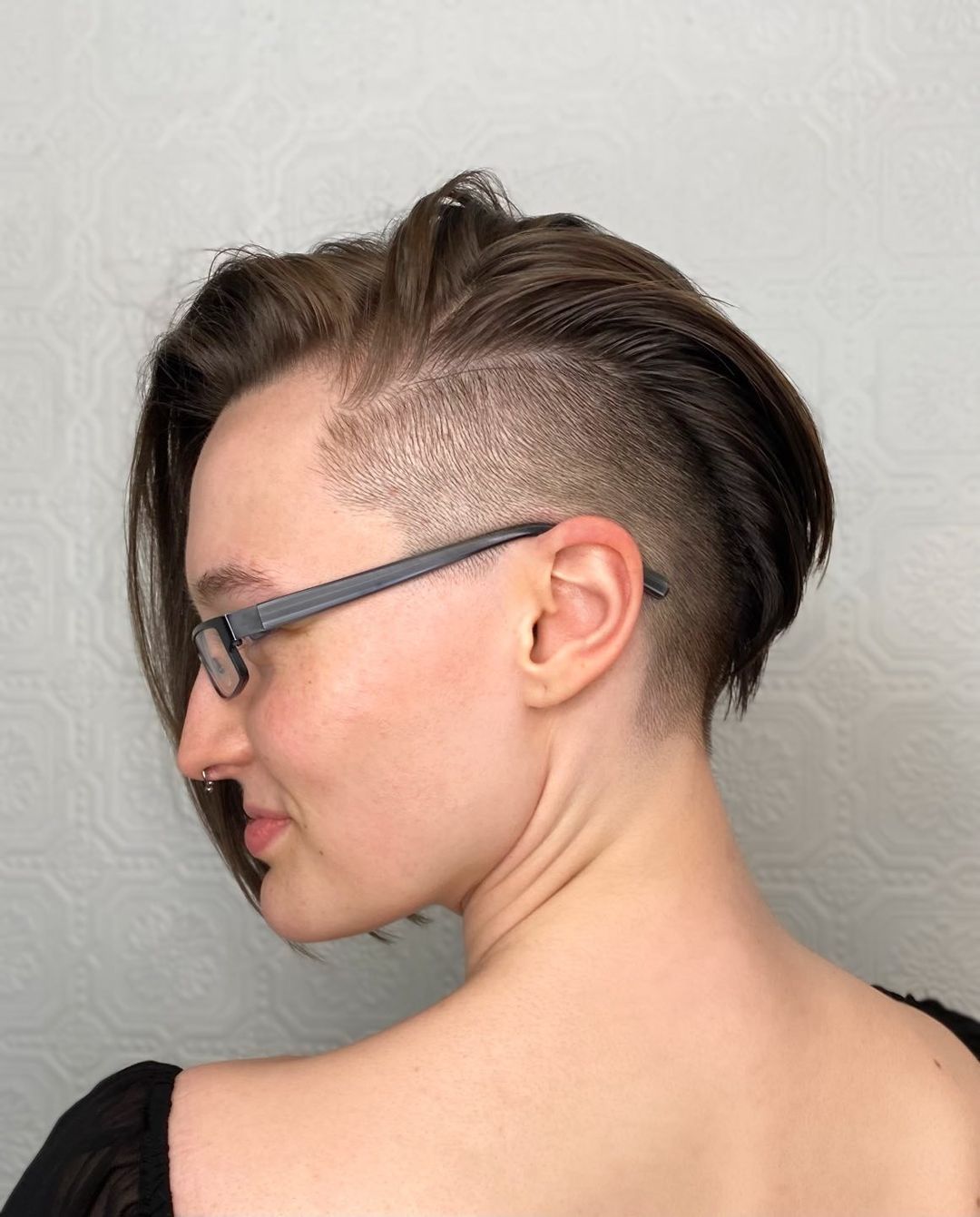 inverted bob with a disconnected undercut