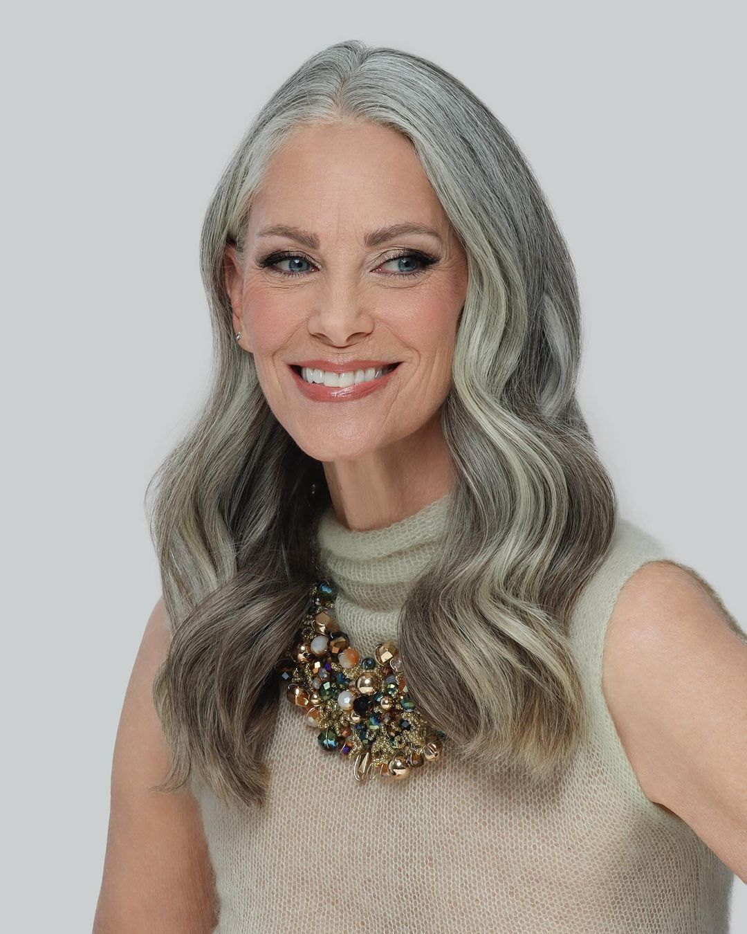 medium long haircut for women over 60 with thick hair