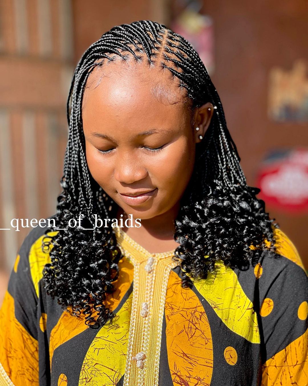 micro braids with curly ends