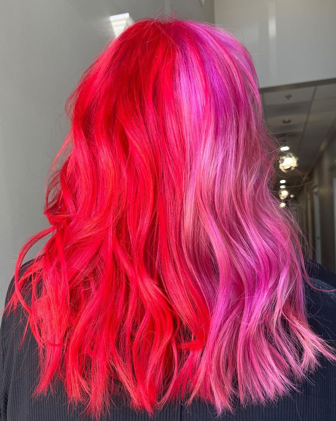 red pink gemini hair