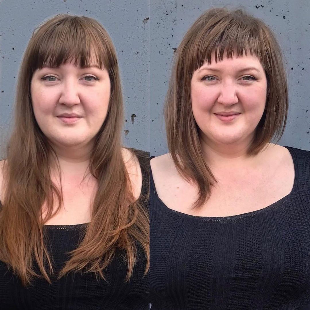 short asymmetrical haircut before and after
