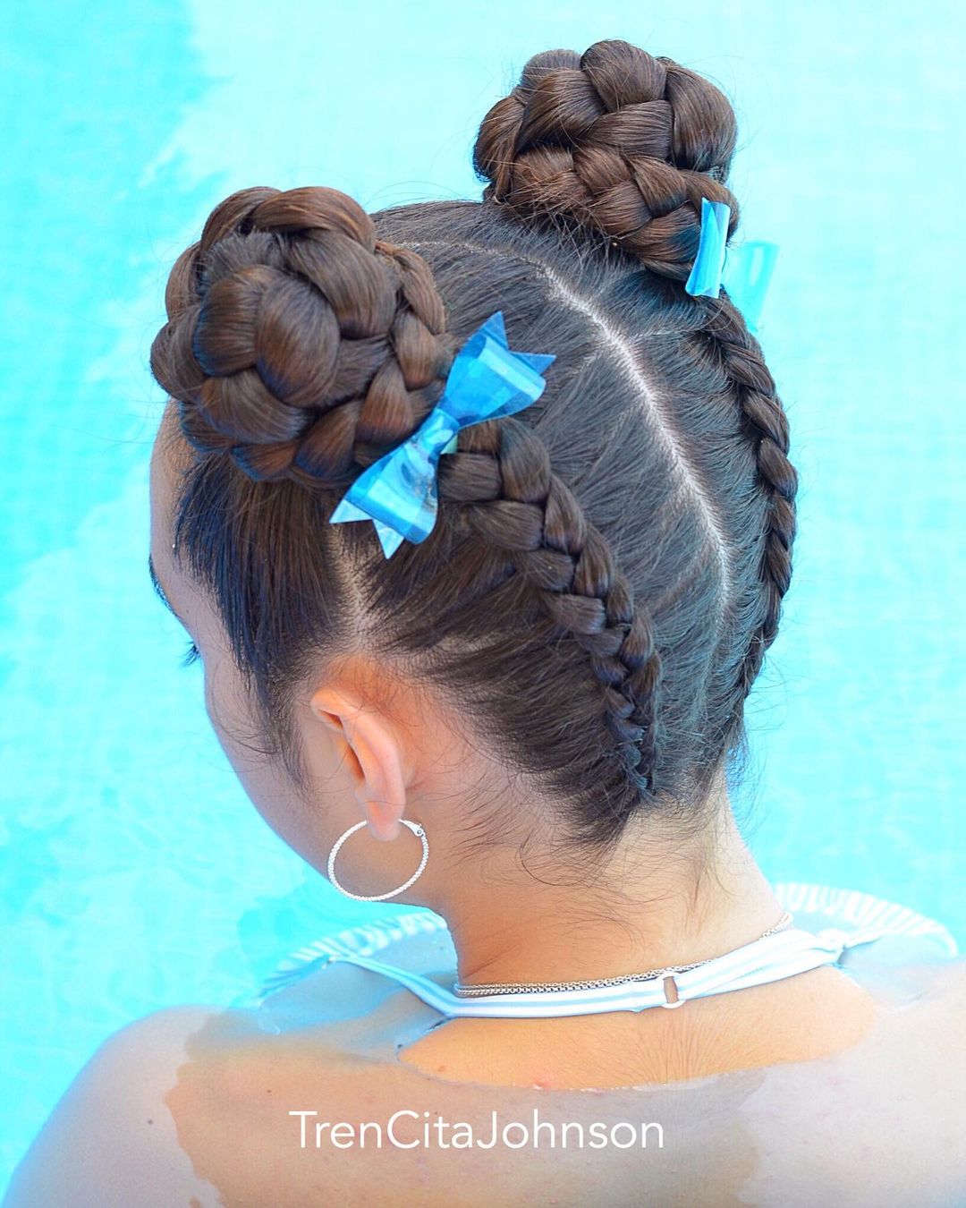 gevlochten space buns