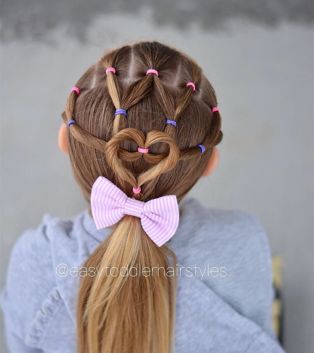 heart rubber band pony style