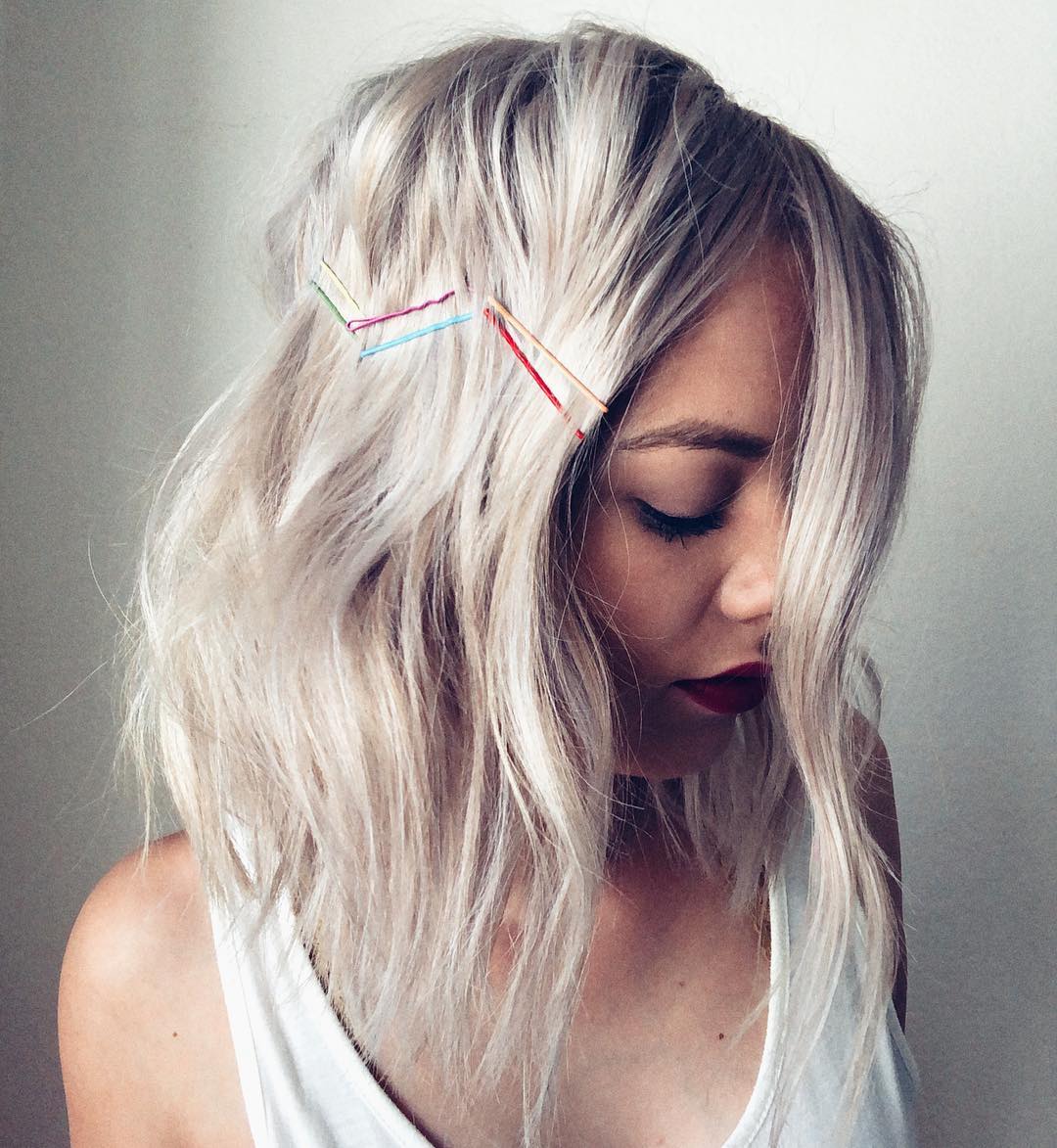 simple festival style with colorful bobby pins