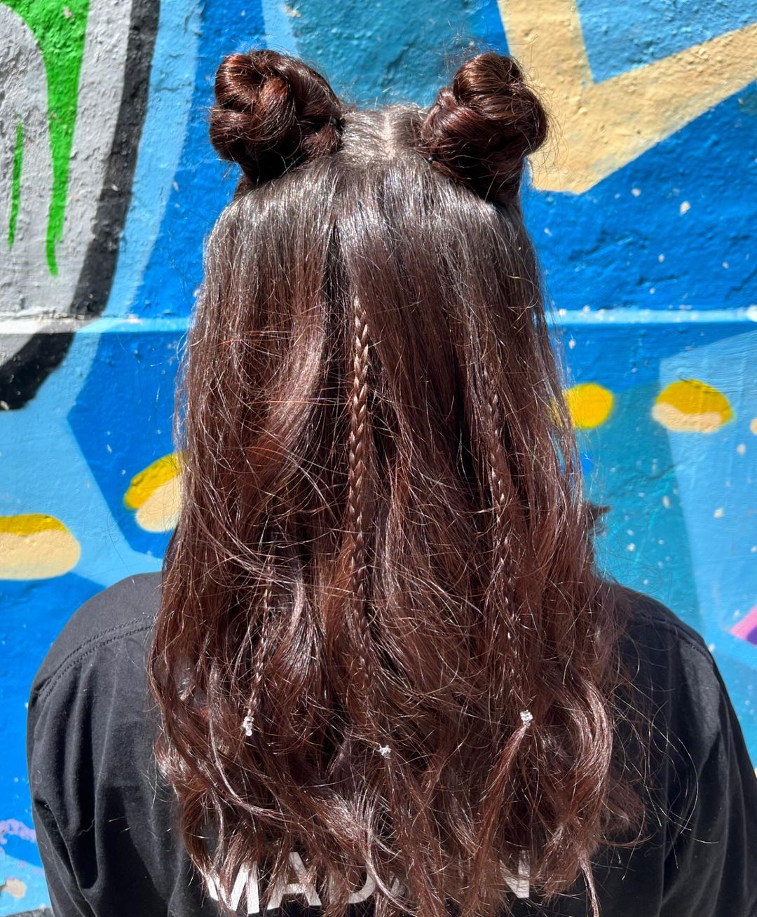 space buns with baby braids