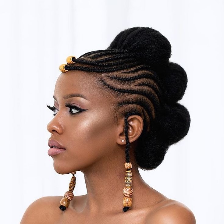 tribal updo with beads