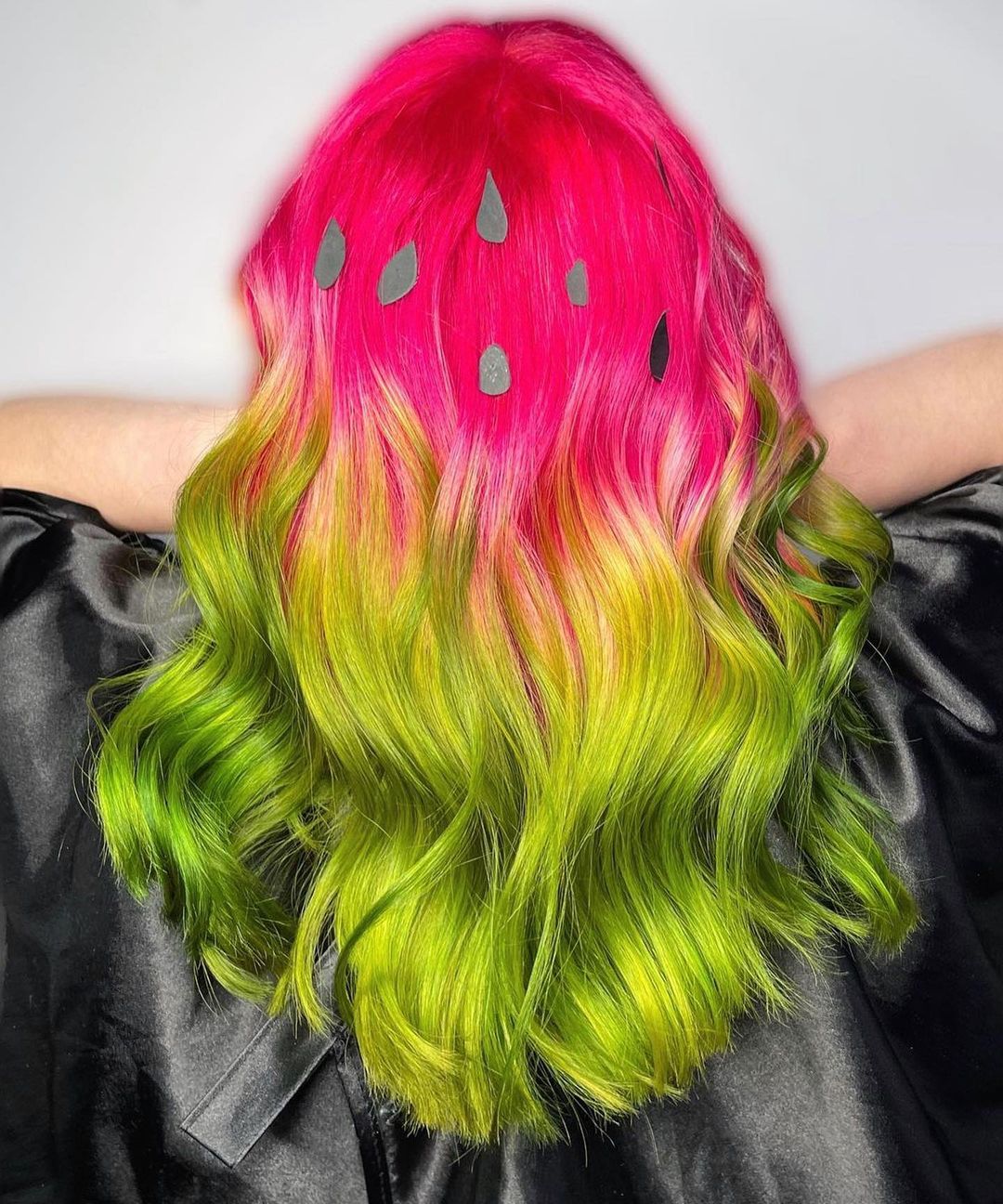 vibrant watermelon hairstyle