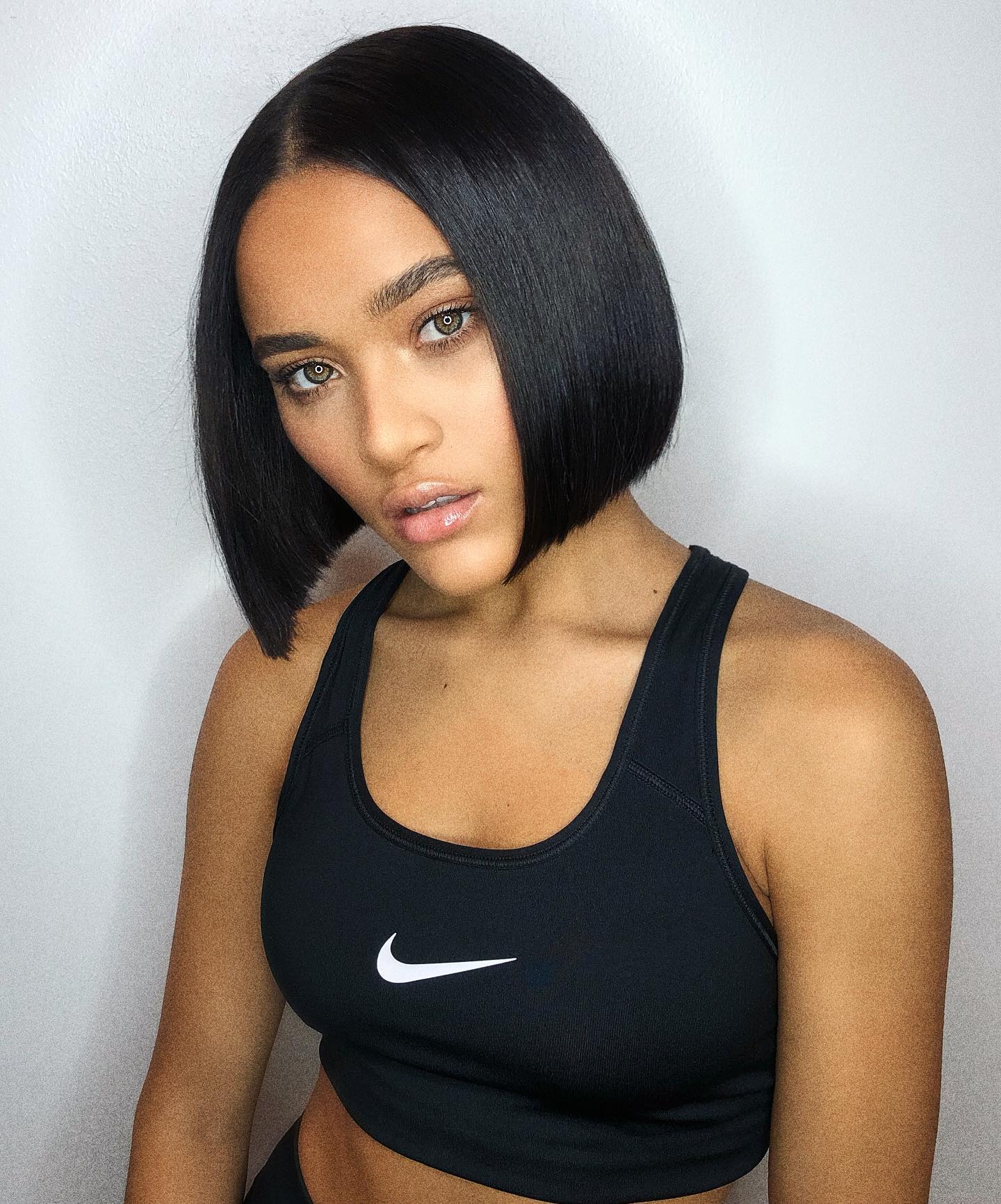 sleek chin-length bob