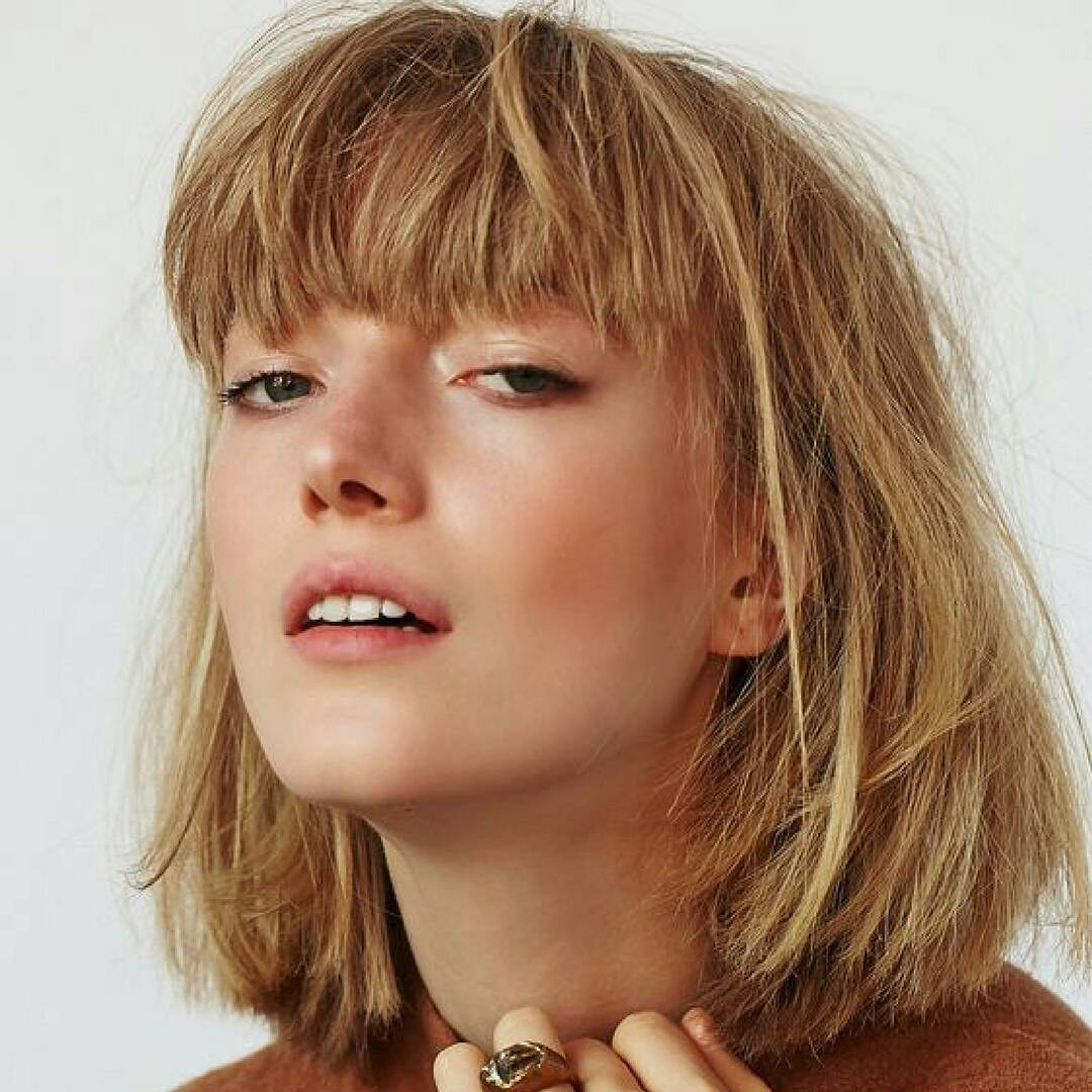 long bob with fringe