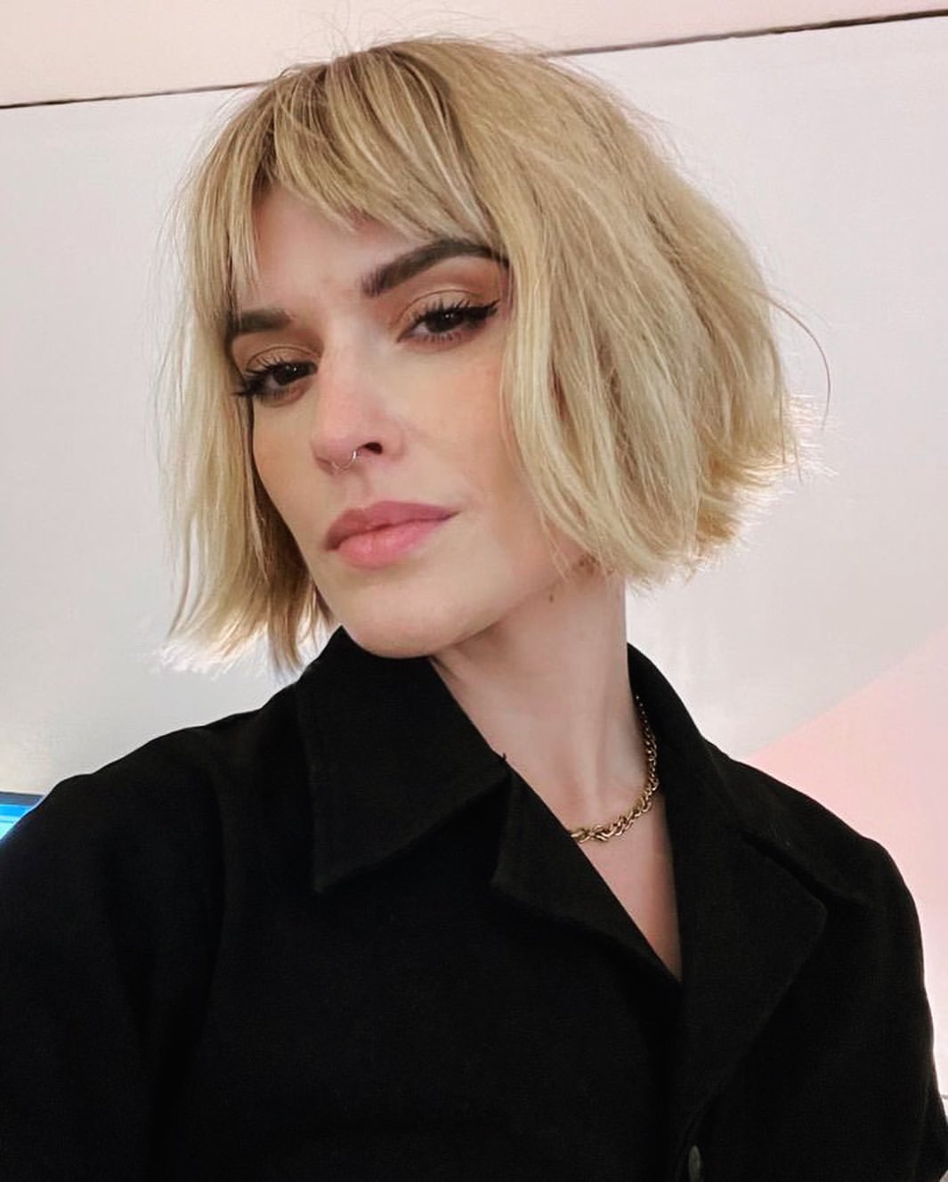 jaw-length bob with bangs