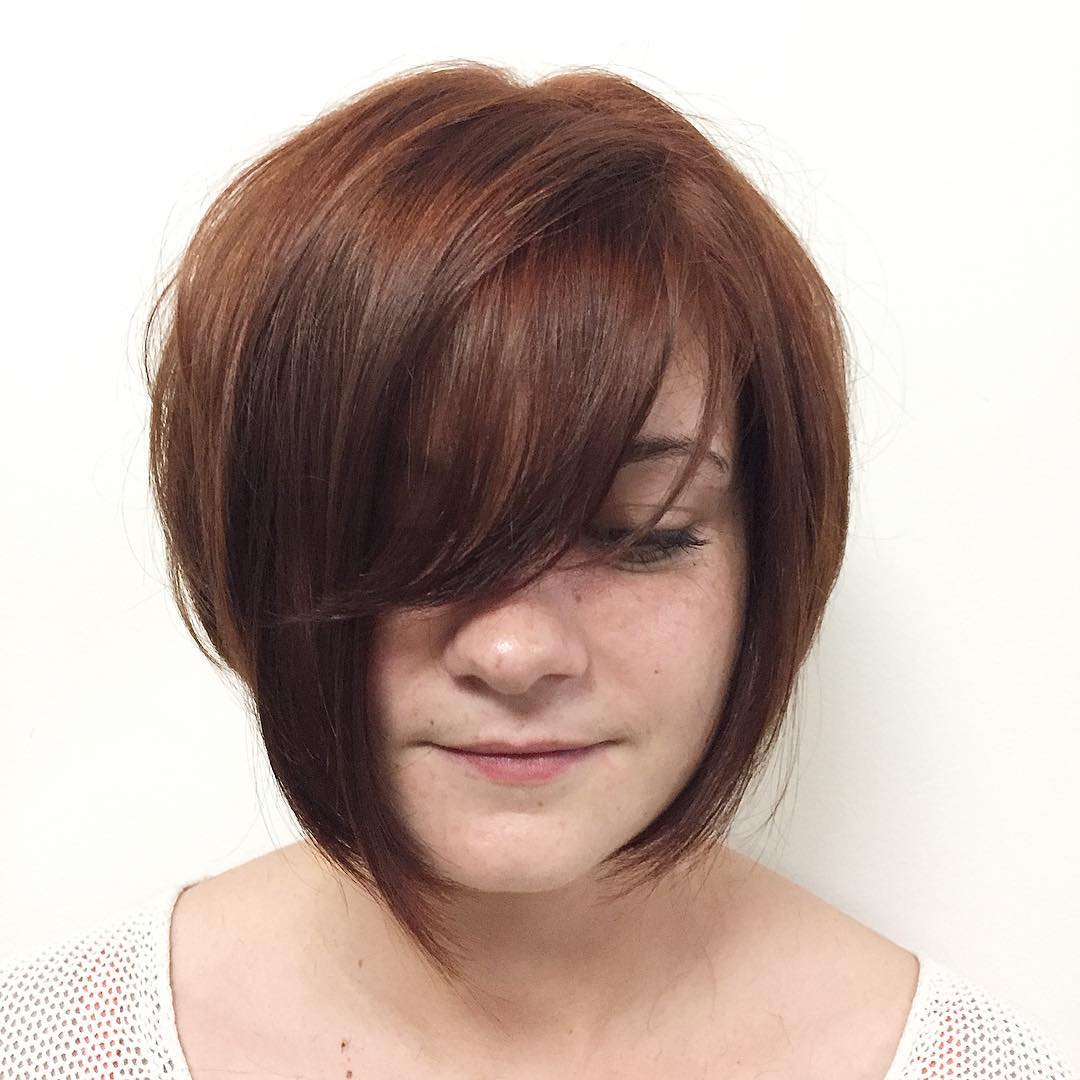 asymmetrical bob with side bangs