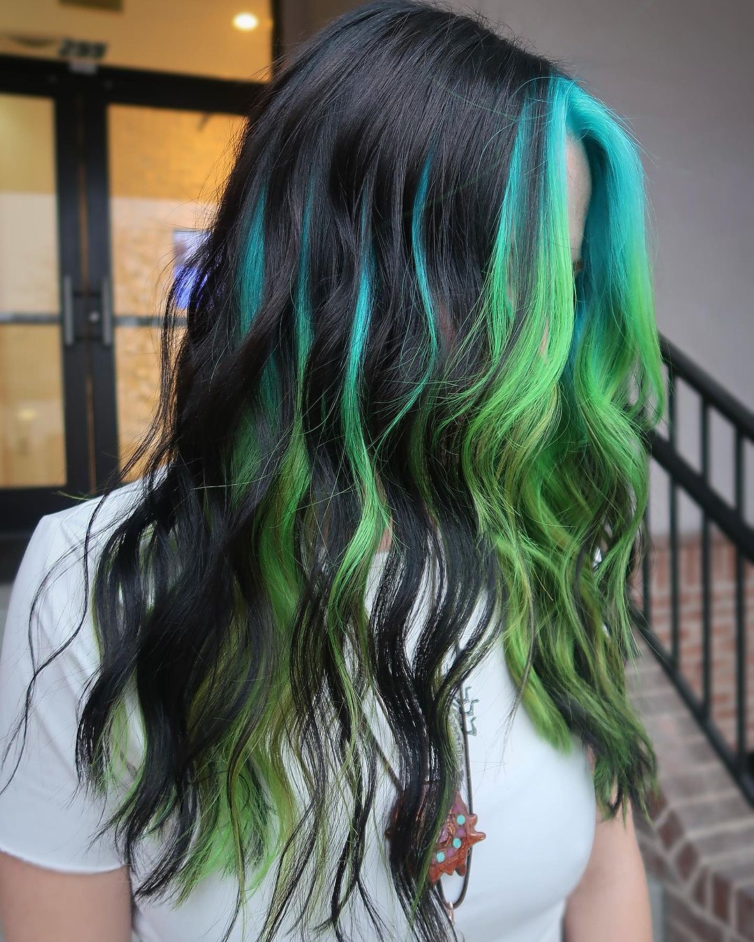 black and neon hair