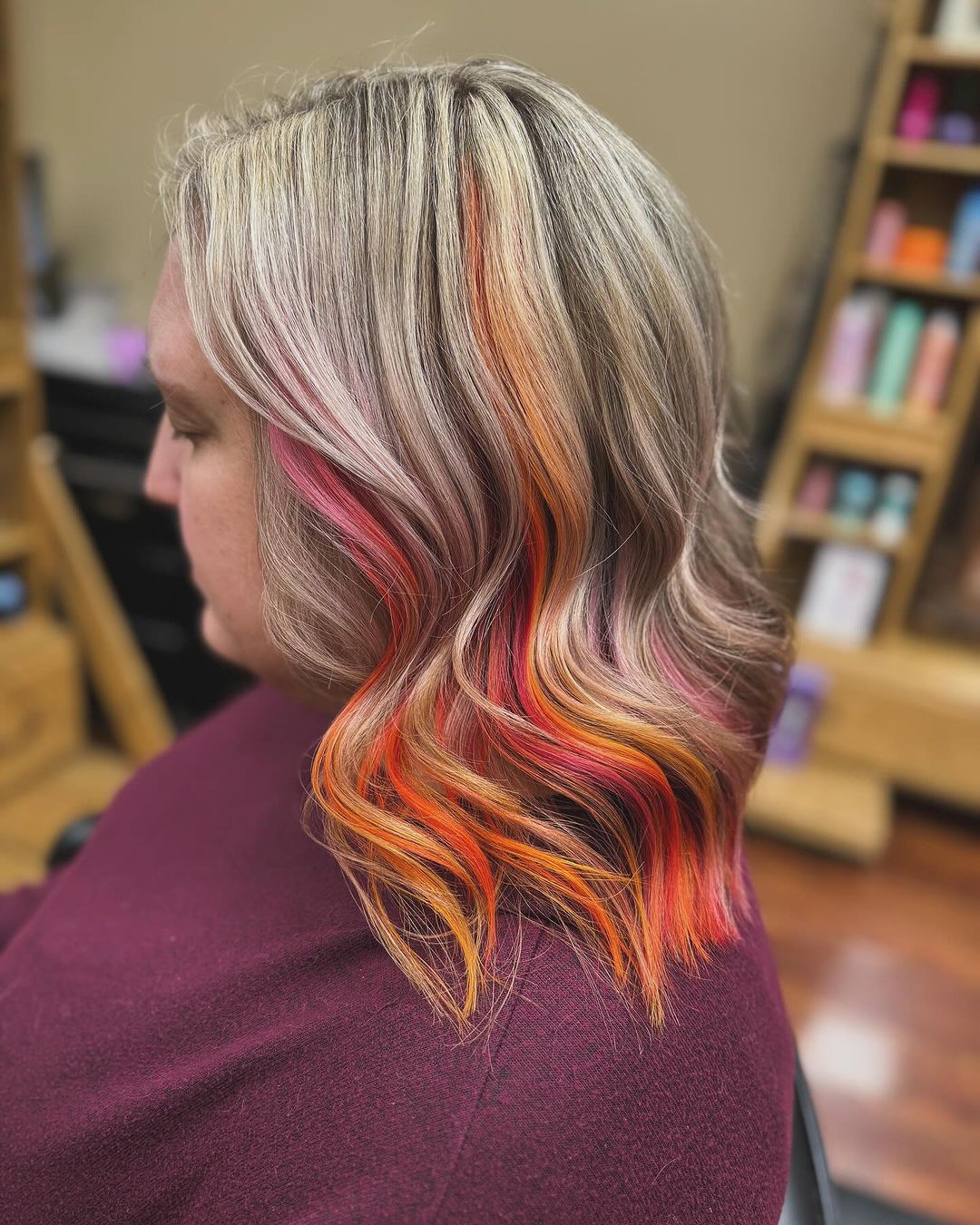 blonde hair with sunset highlights