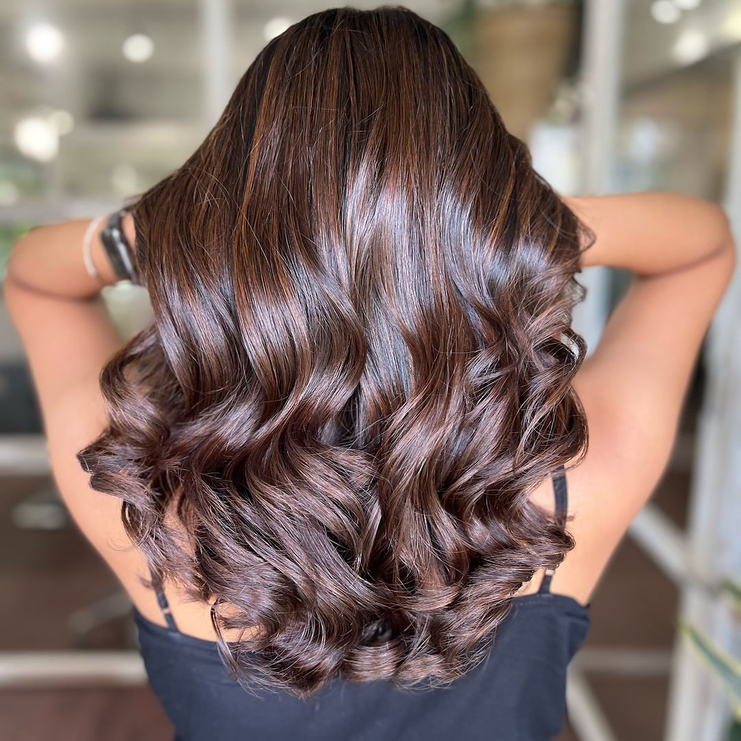 chocolate mocha brown with cinnamon highlights