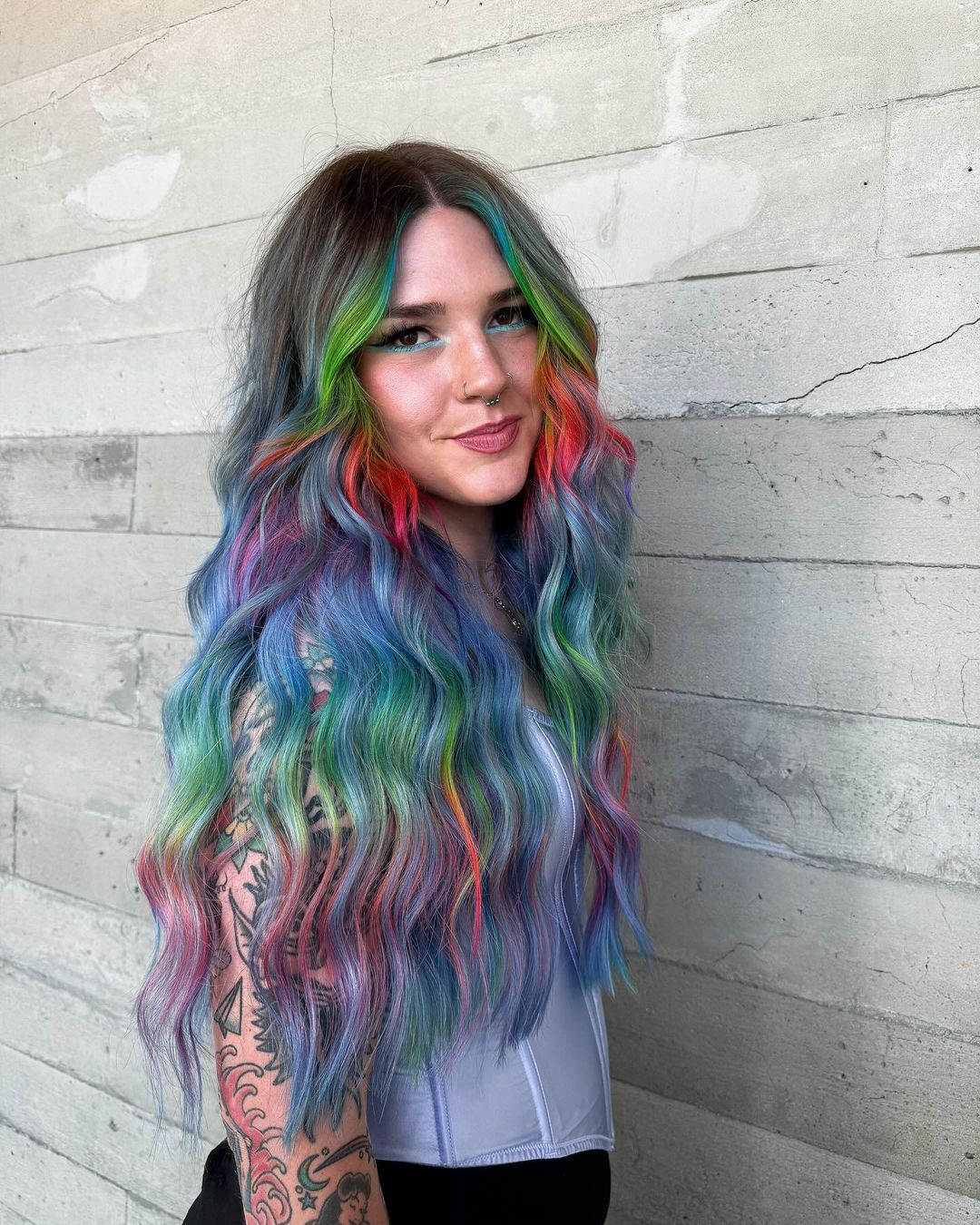 color blocked fall hairstyle