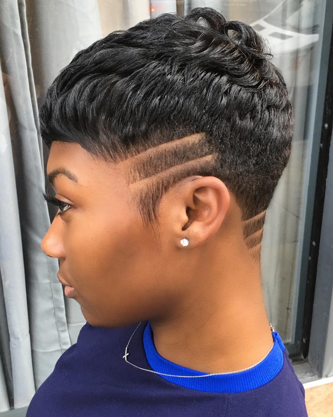 finger waves with freestyle side undercut