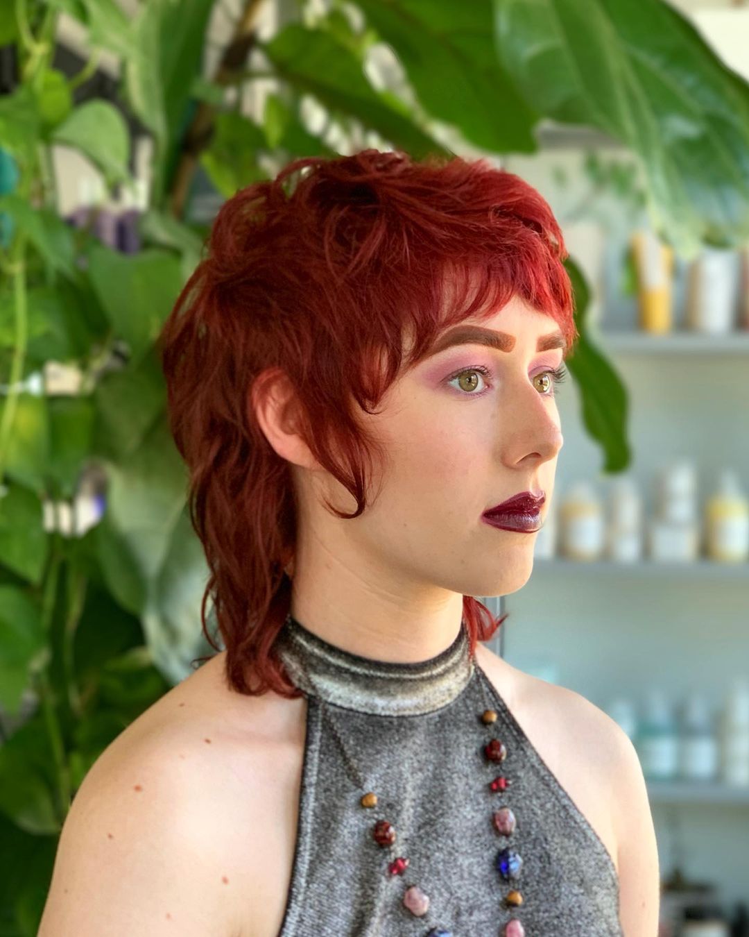 intense red elf crop haircut