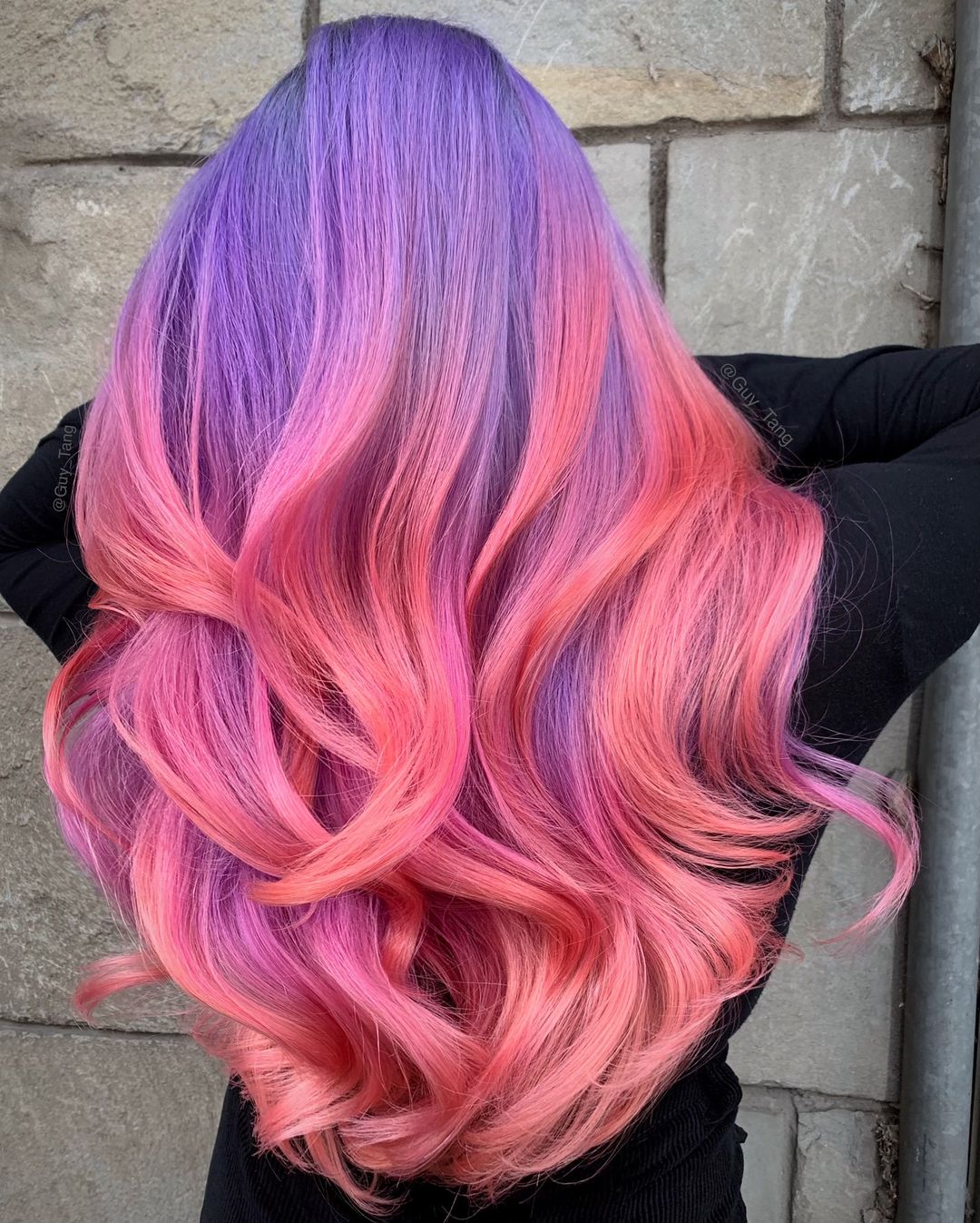 lavender purple pink coral hair color 