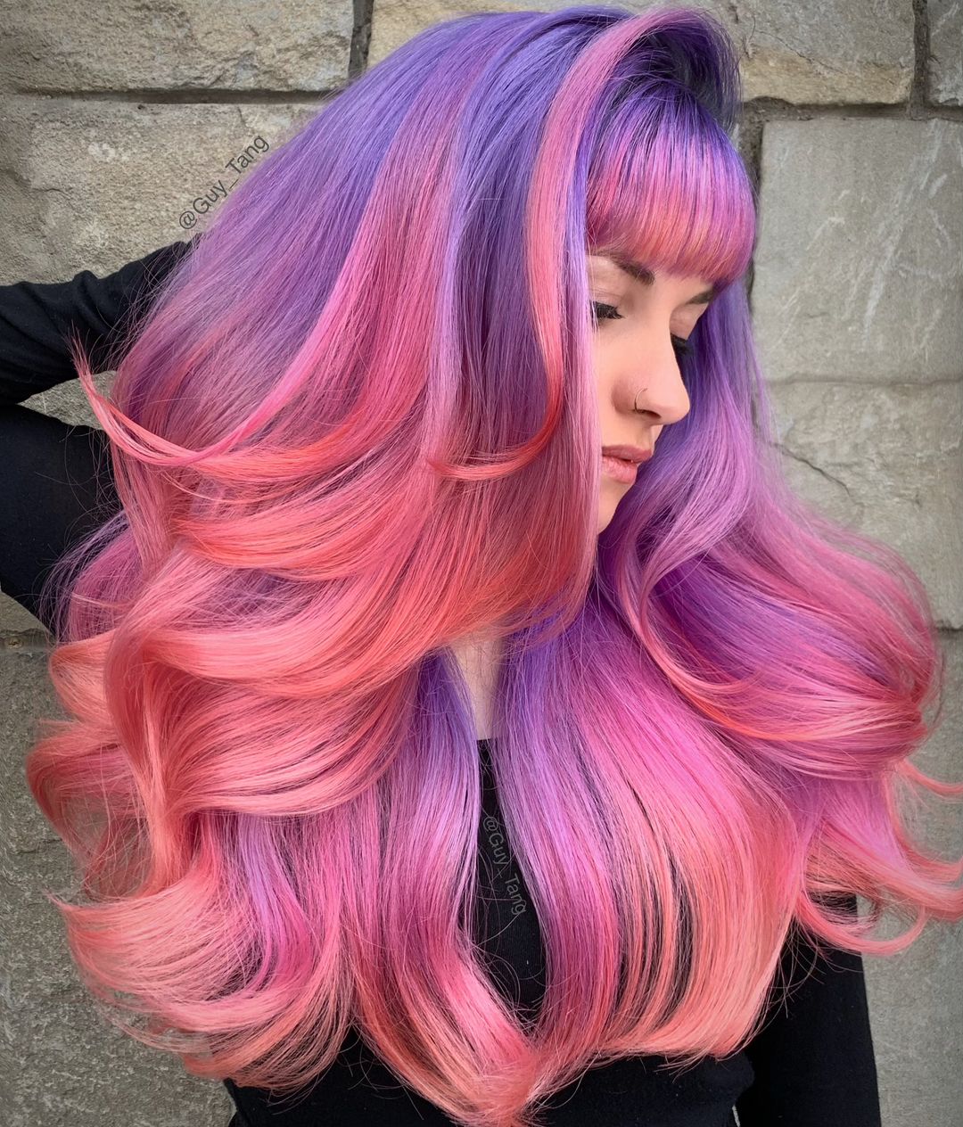 lavender purple pink coral hair color