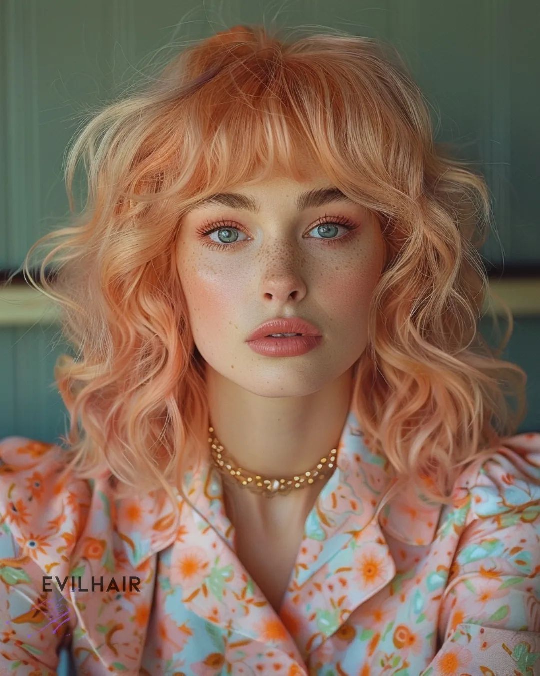 peach pastel hair