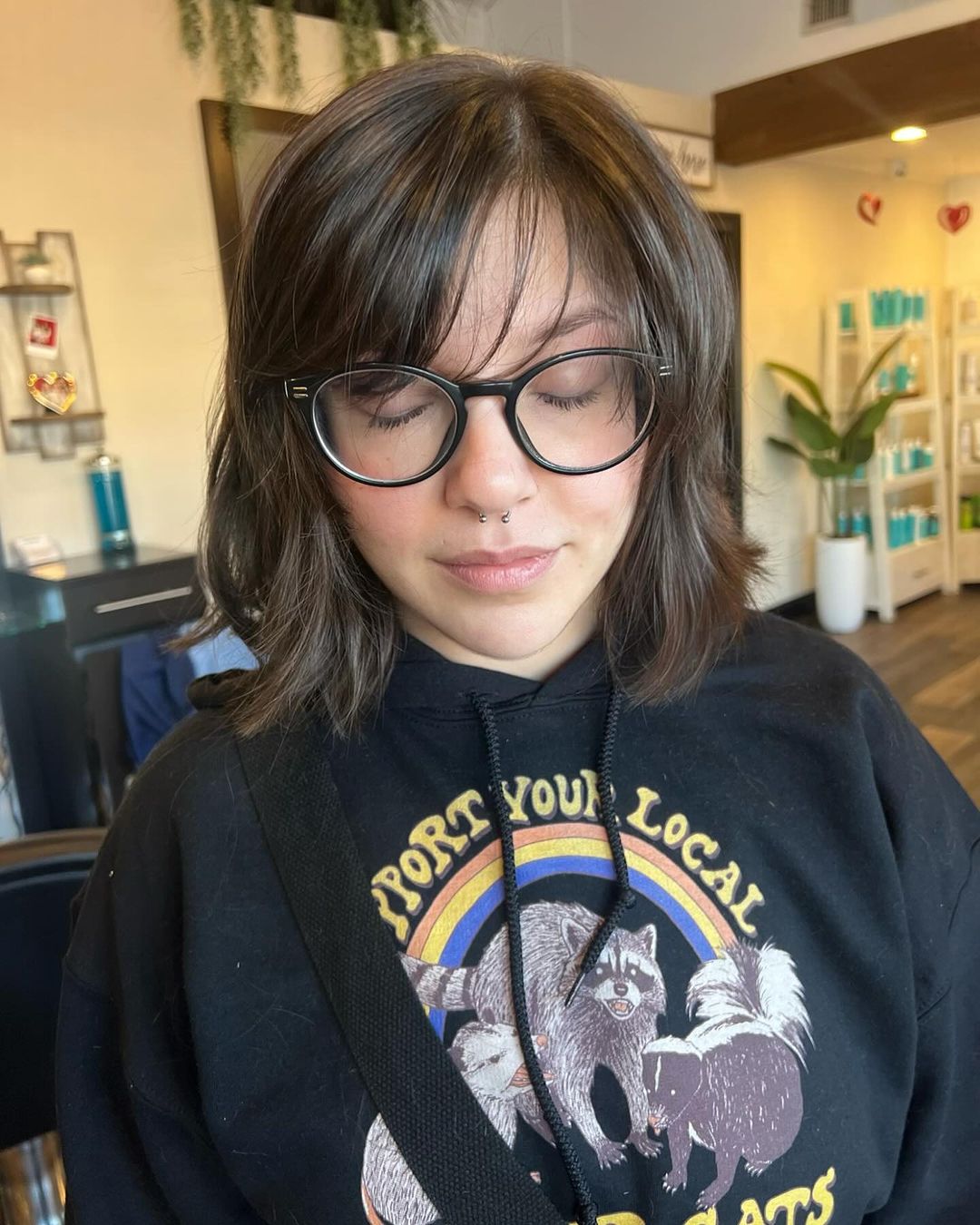 side bangs on short hair