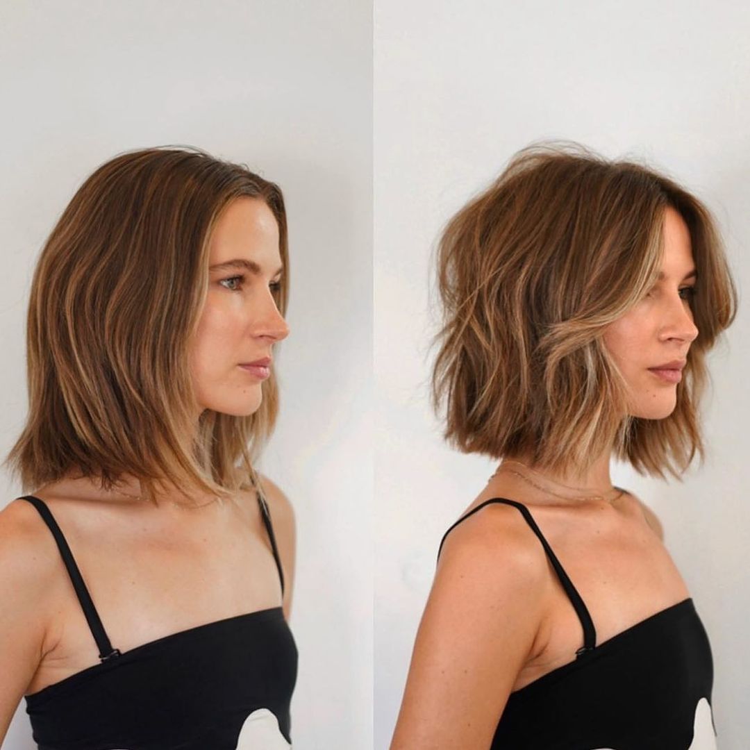 textured bob cut