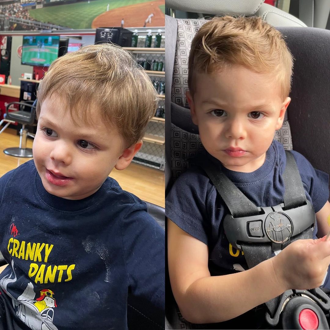 baby boy first haircut before and after