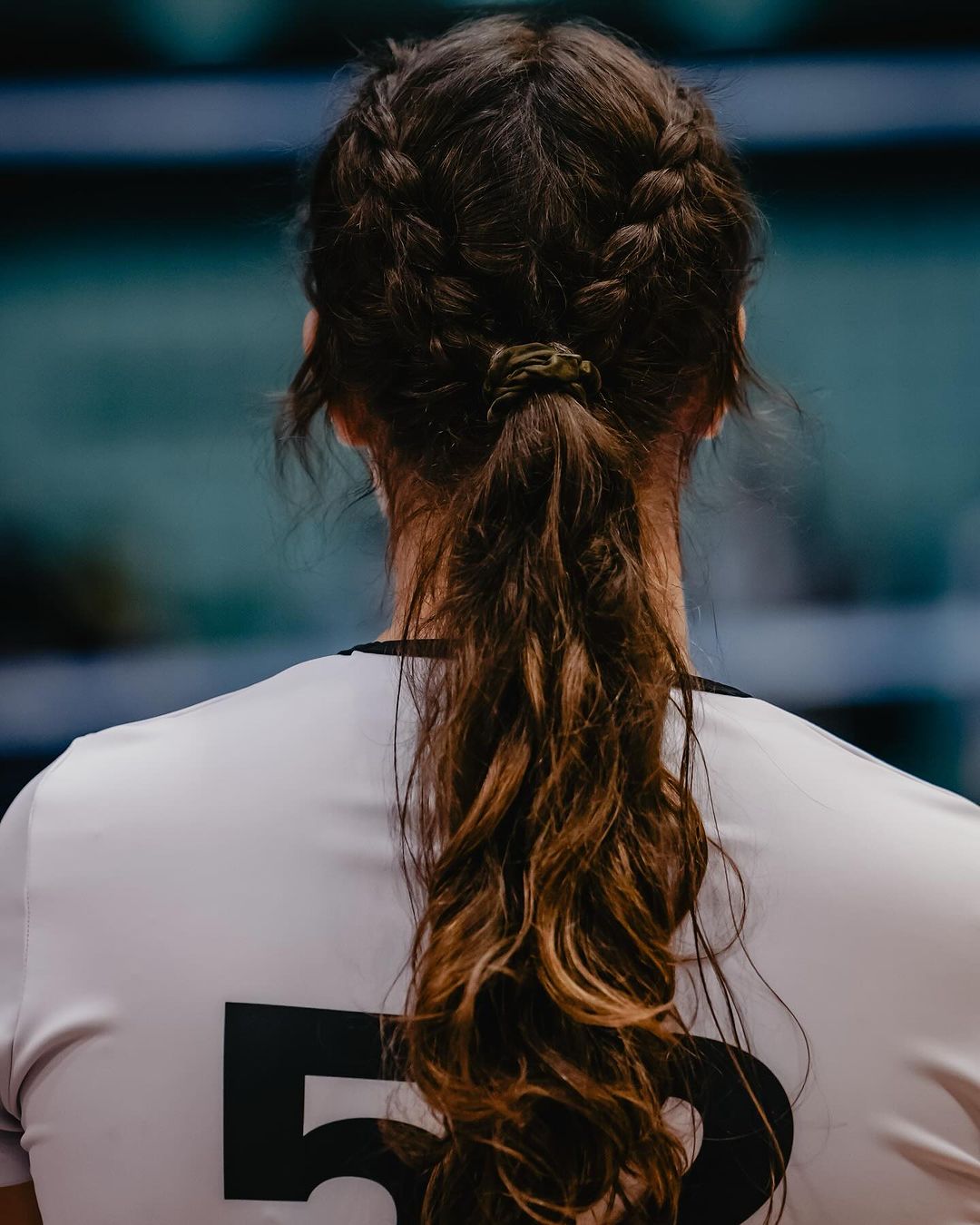 braids into low ponytail