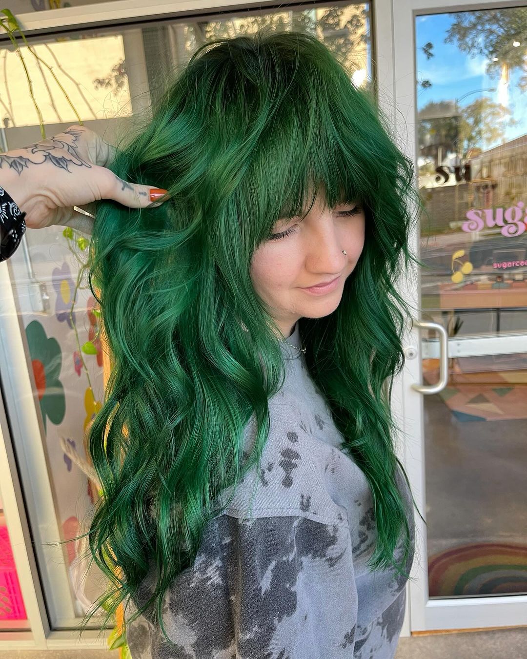 couleur de cheveux vert arbre de noël