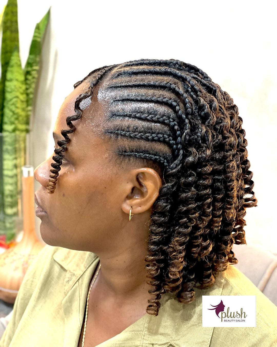 classic cornrows with braids bob style