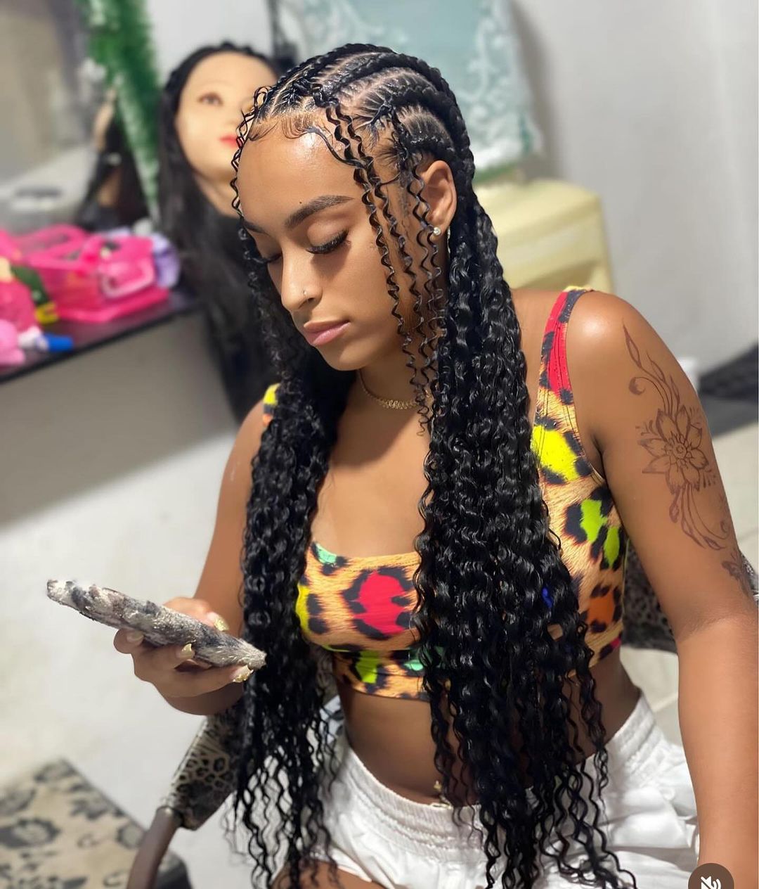 tranças cornrow com tranças de cabelo preto