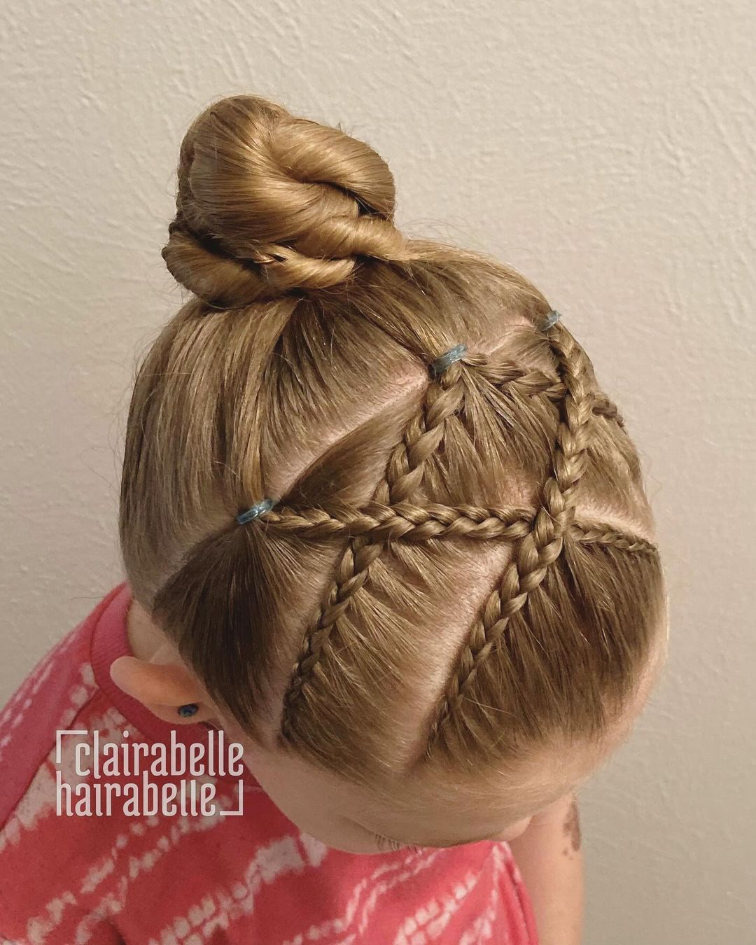 crisscrossing lace braid bun style