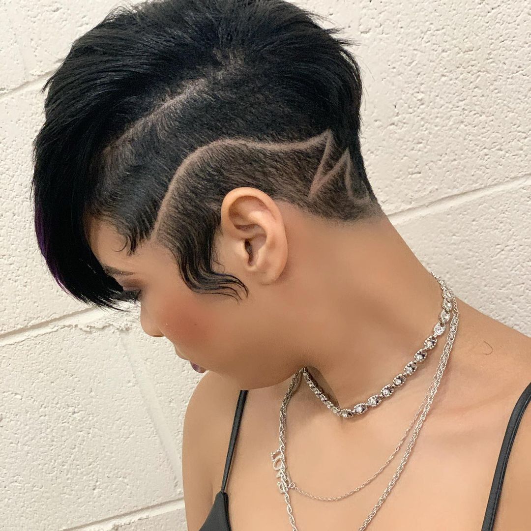 dimensional pixie quick weave with an undercut