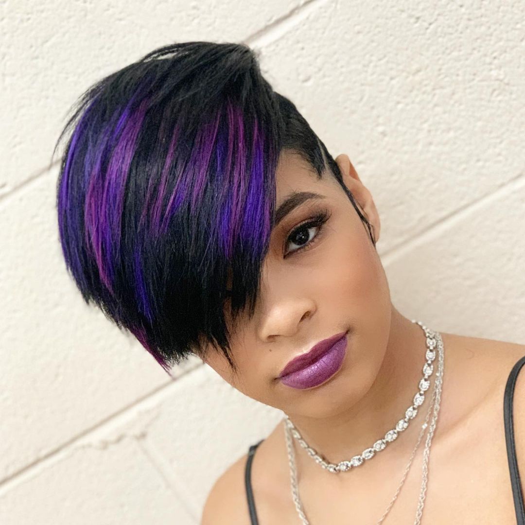 dimensional pixie quick weave with an undercut