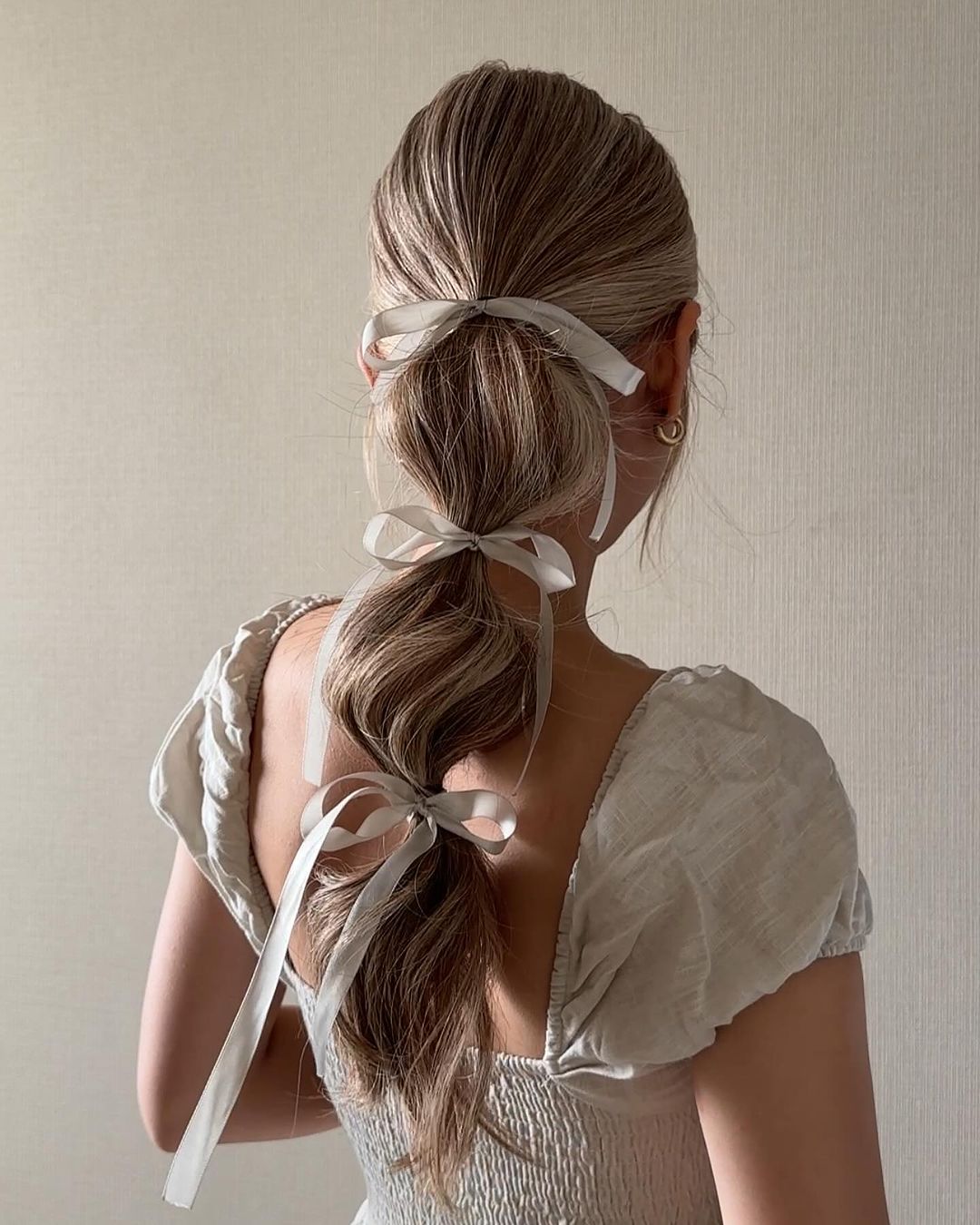 elegant bubble braid with ribbons