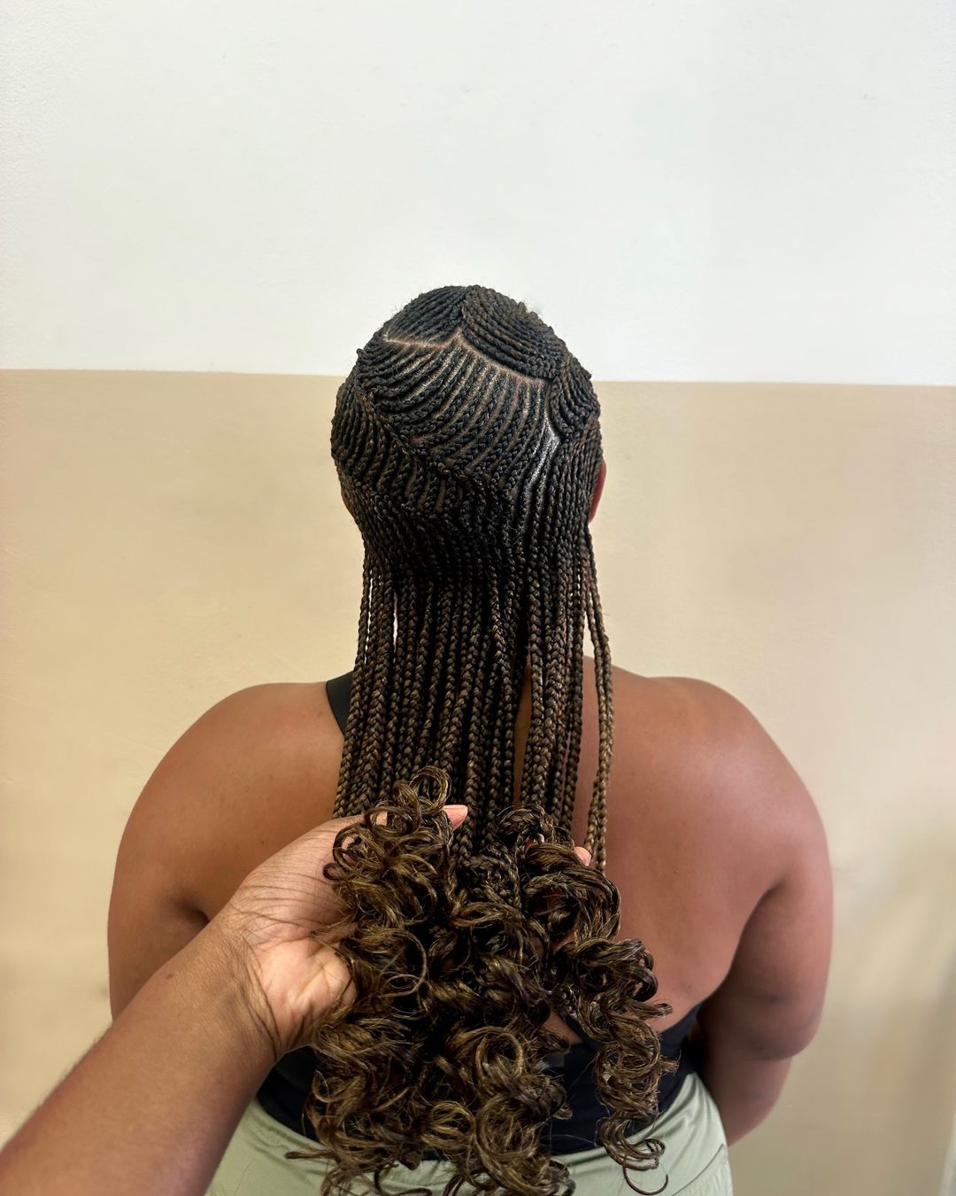 finger wave braids with curly ends