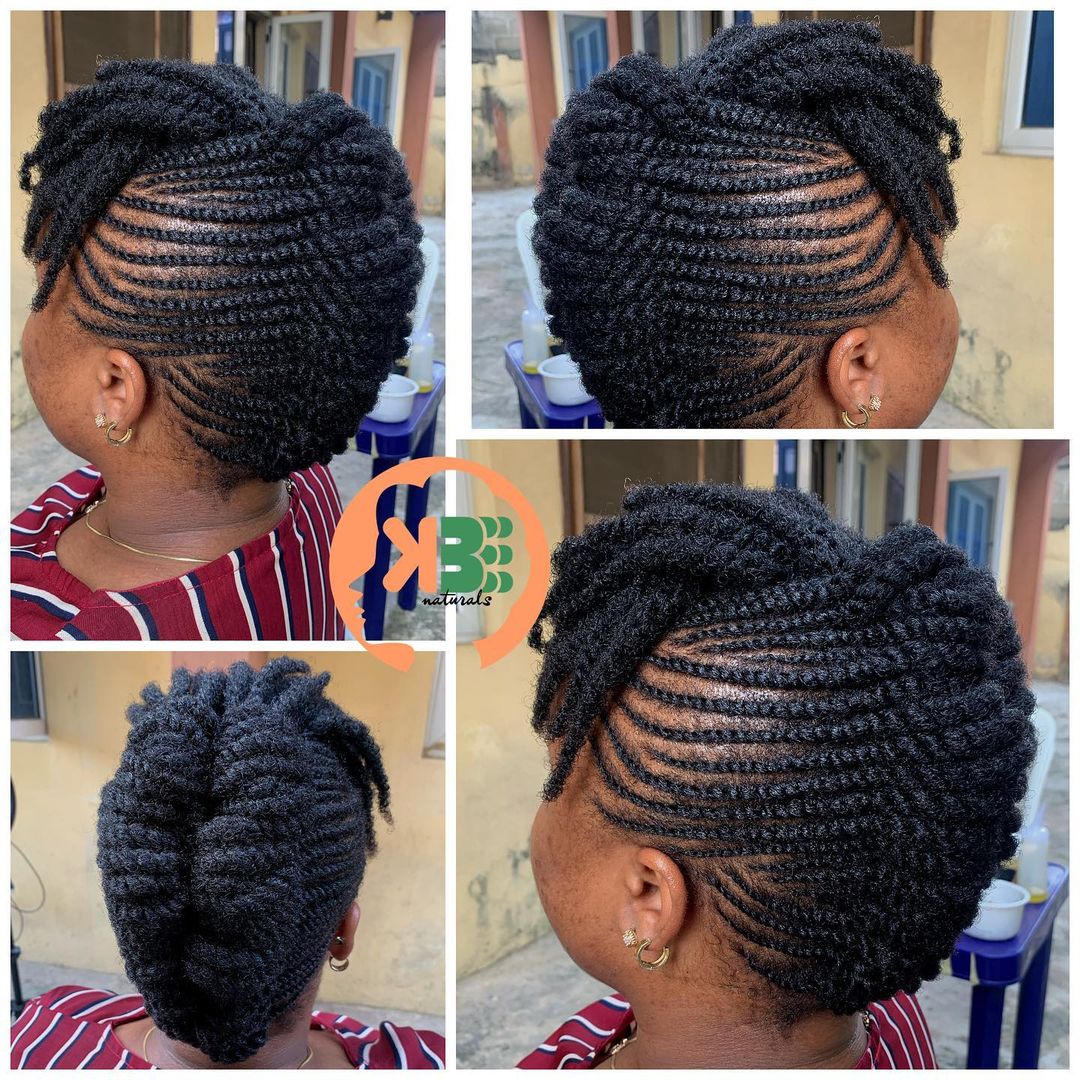 flat twist loc French twist updo