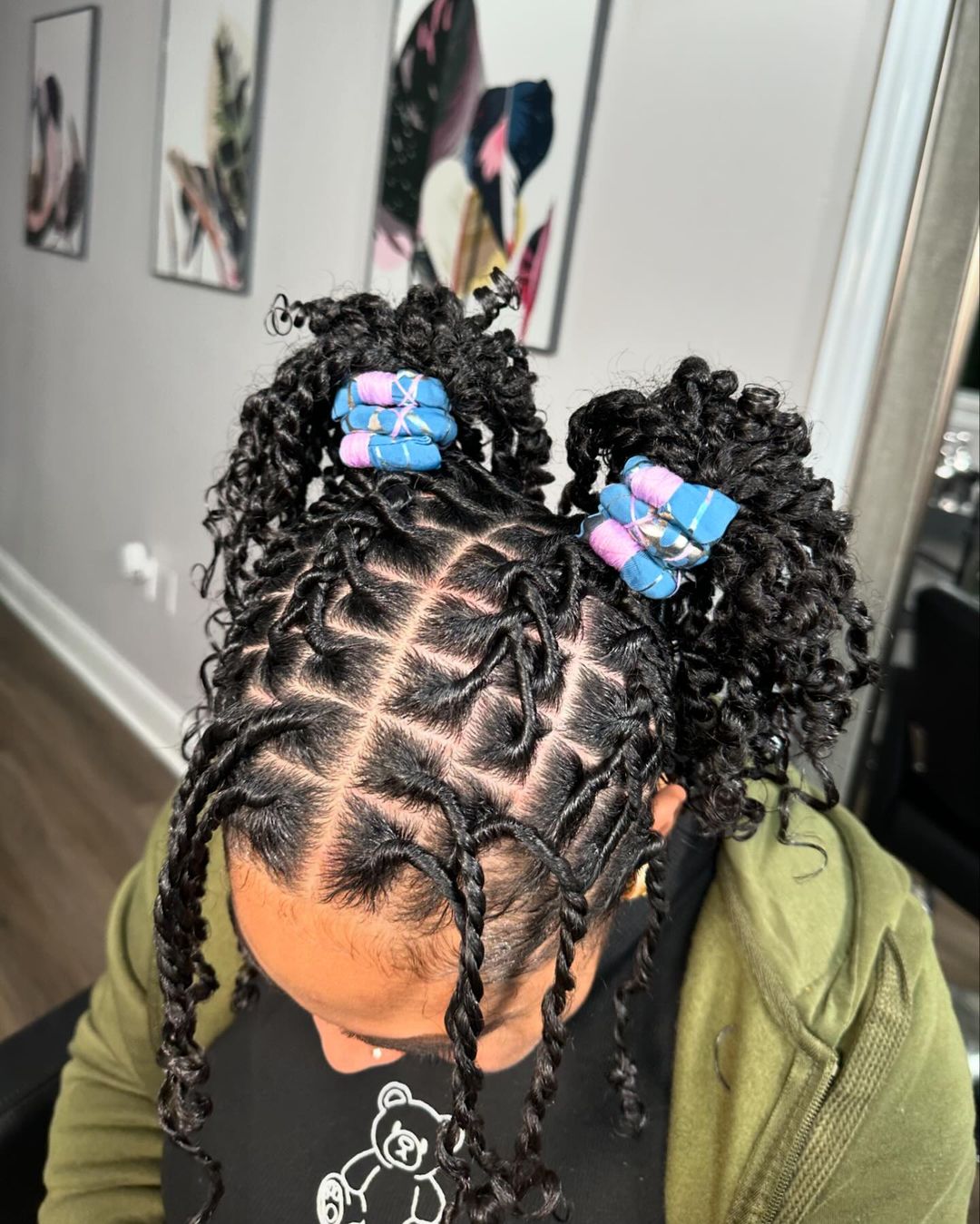 flat twist loc pigtails