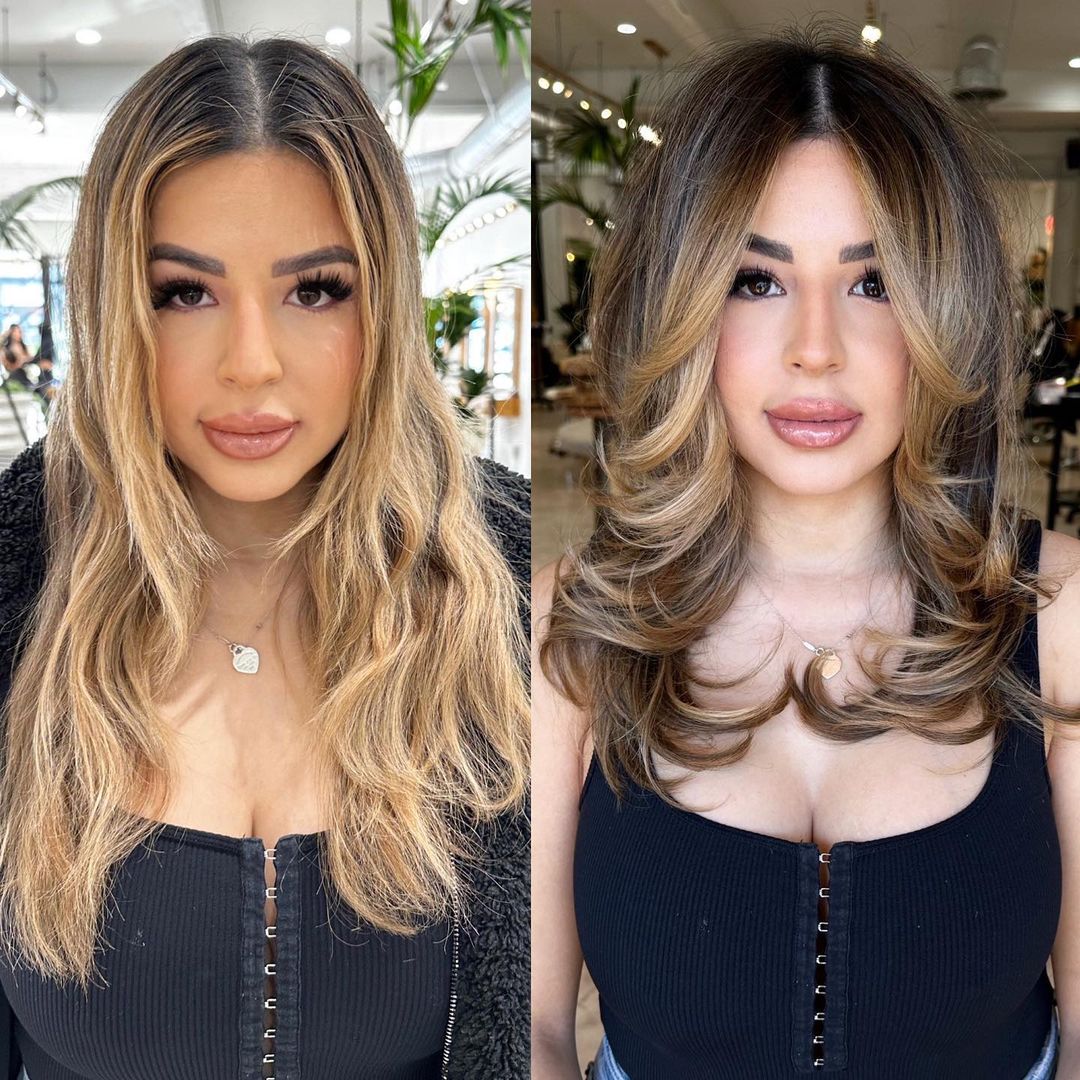 transformation de la coupe de cheveux en dégradé