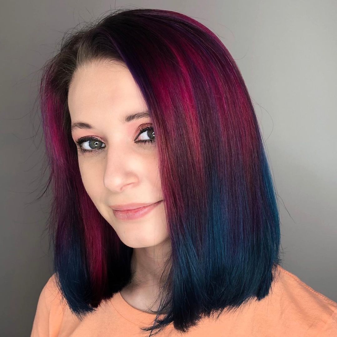 fuschia blue mermaid hair