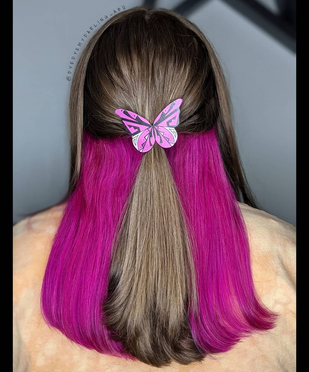 fuschia peekaboo highlights