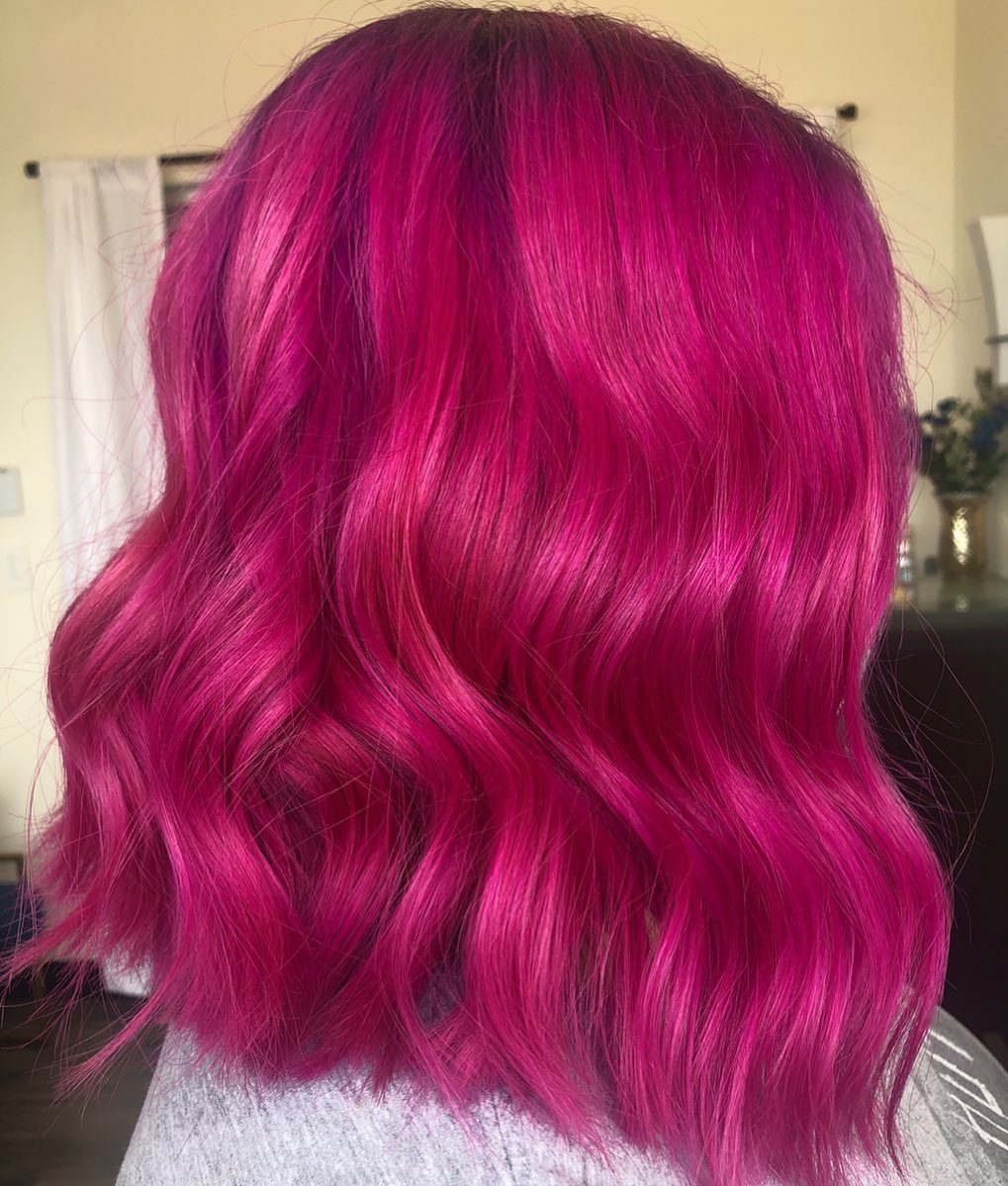 fuschia short soft waves