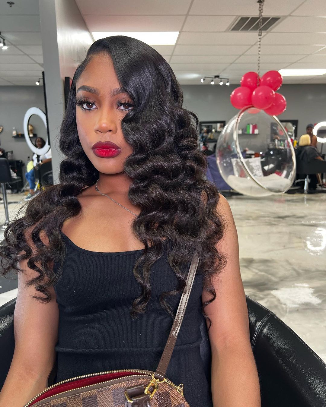 glam waves quick weave hairstyle