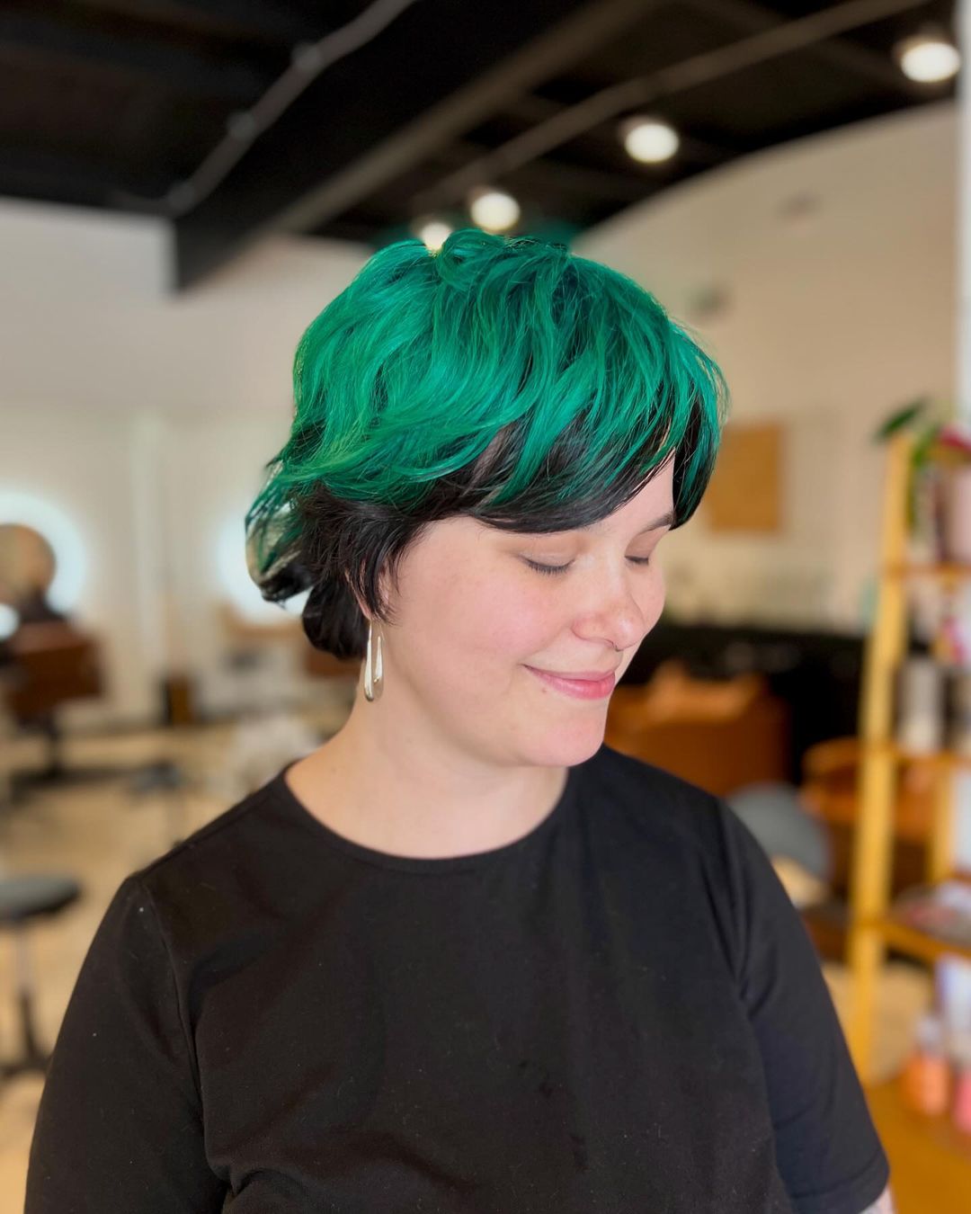 green hair with black tips